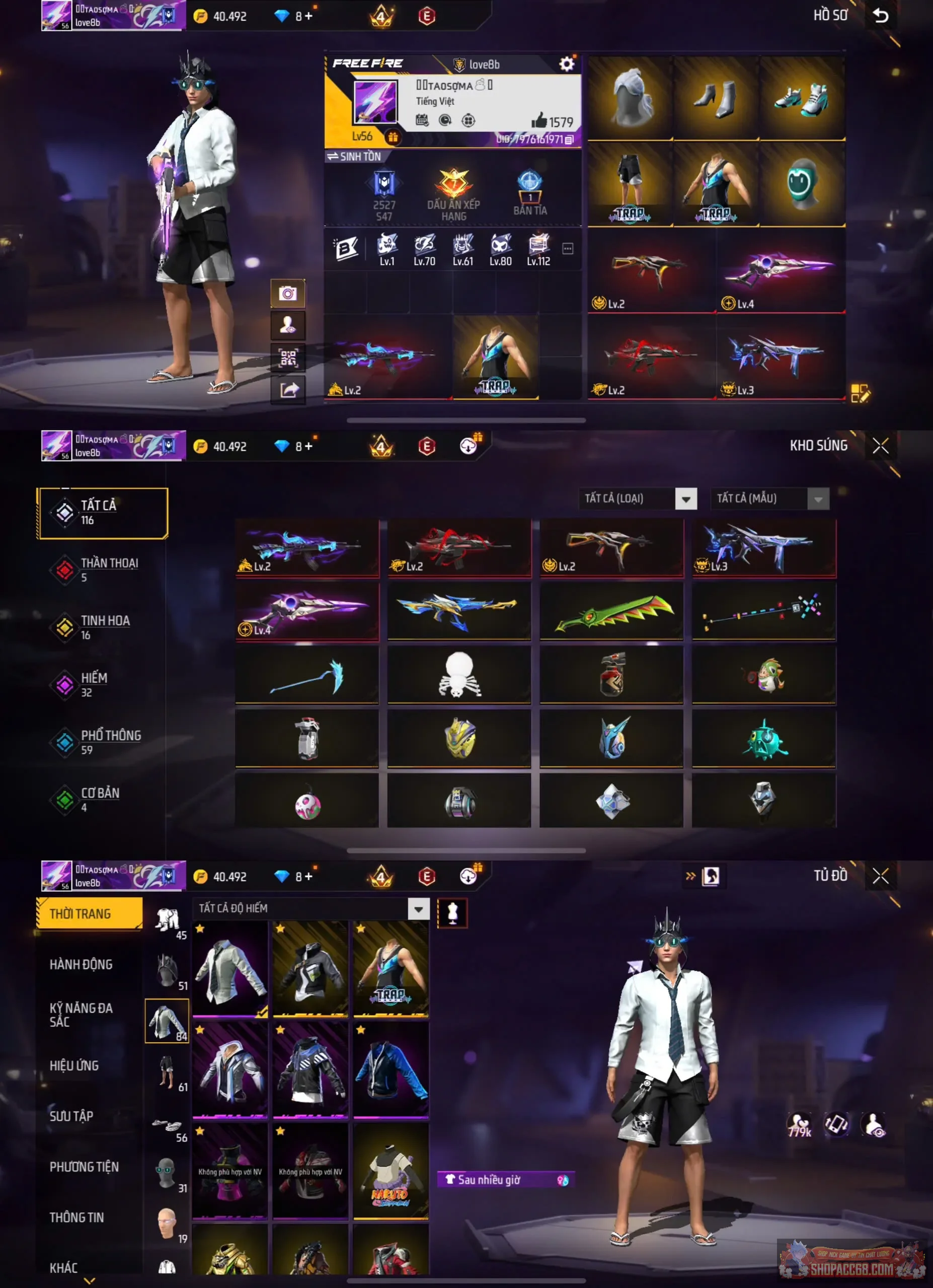 5 cây nâng cấp - shot 2 lv4  acc nhỏ - log gg mxt nhé