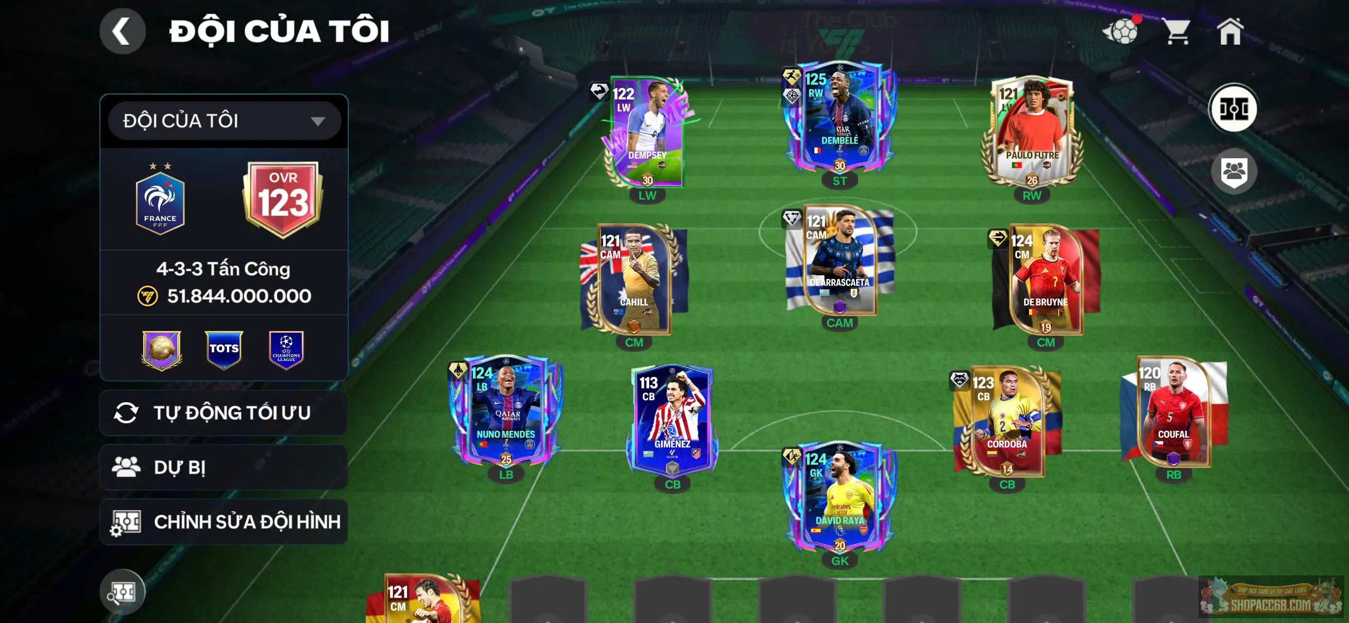 Siêu phẩm Dembele 125 + nuno UCL top 1 meta hiện tại, dư 500tr coin, rank còn nhiều chưa cày
