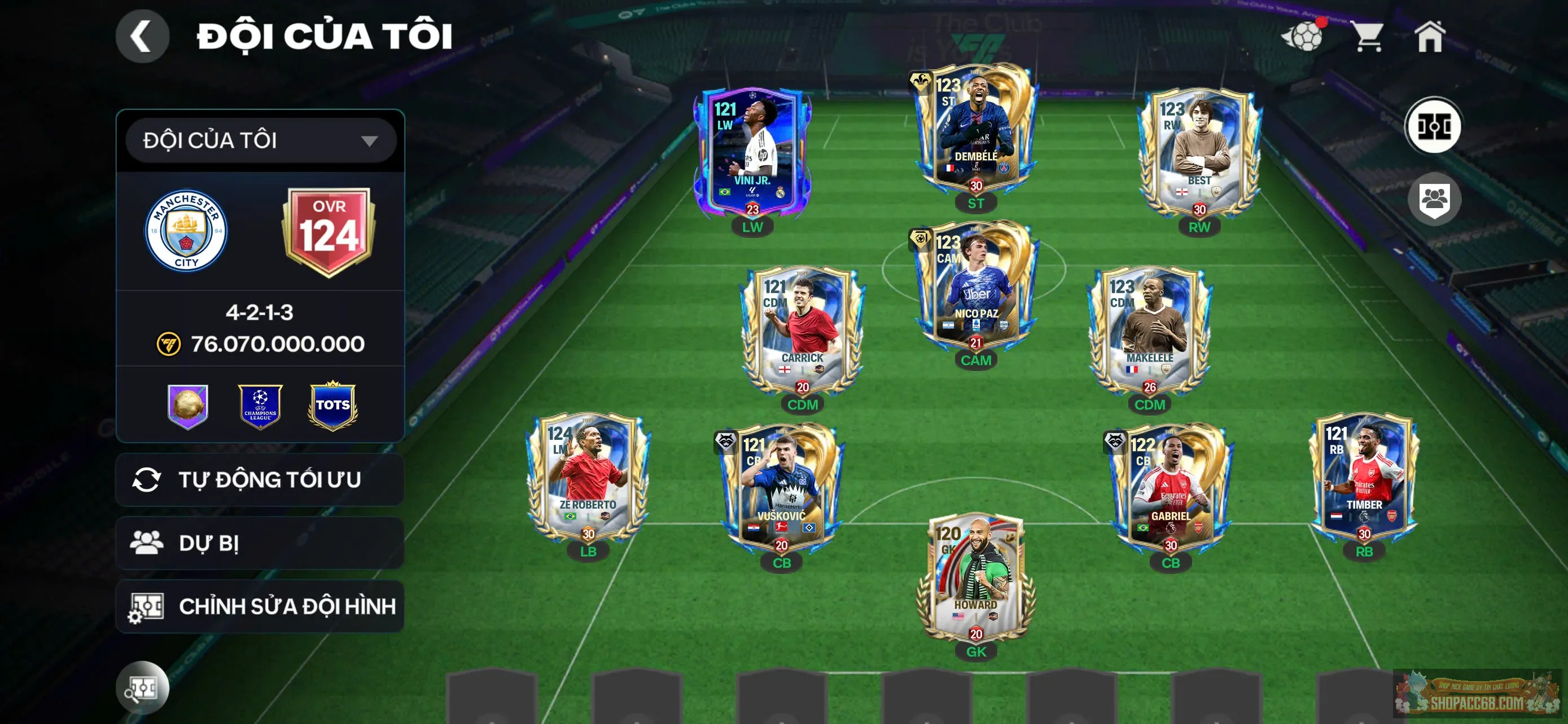 Siêu phẩm dembele + Best + Re roberto top meta hiện tại đá cực cháy