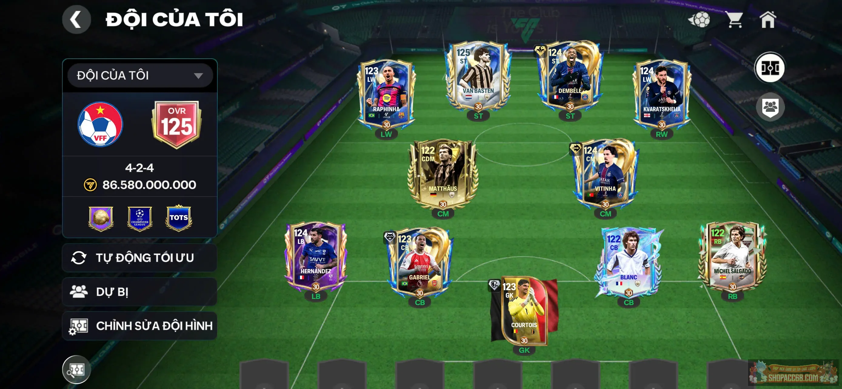 Hàng siêu ngon OVR125, cầu thủ top meta hiện tại, 3 rank đỏ