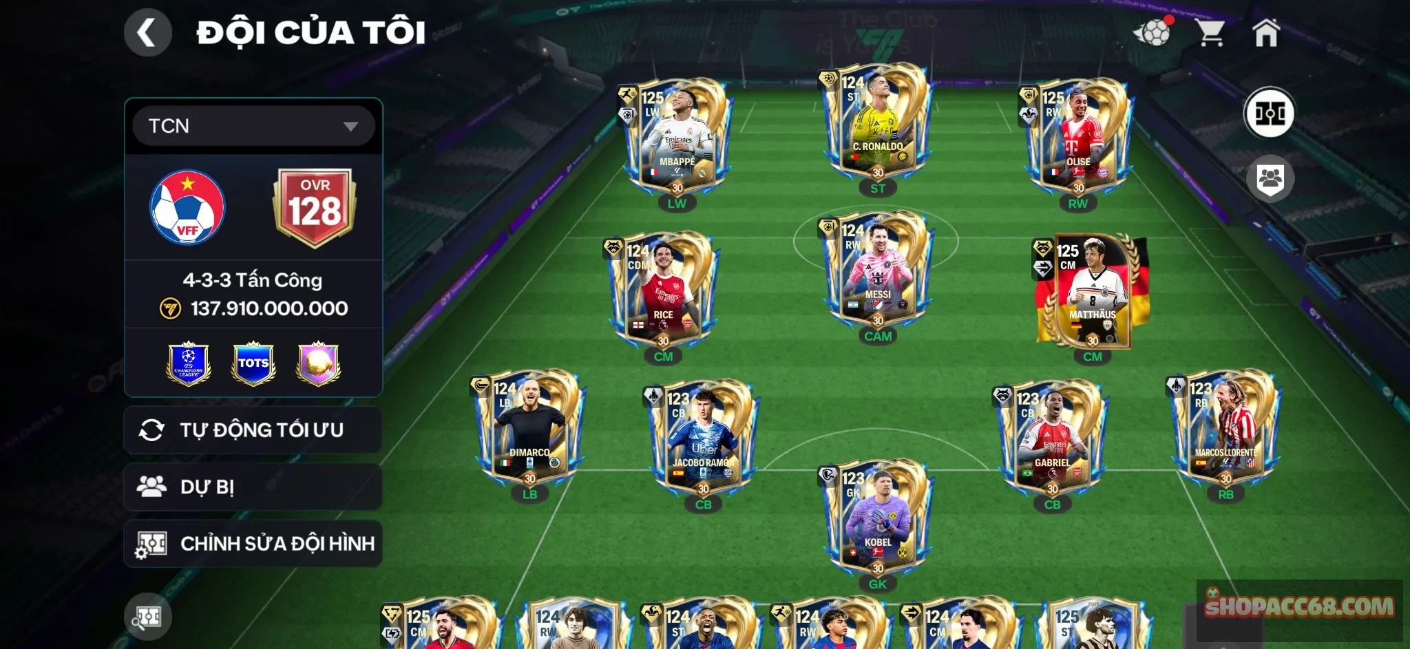 Siêu Phẩm Top 1 + Siêu phẩm Liên quân ,..OVR 128