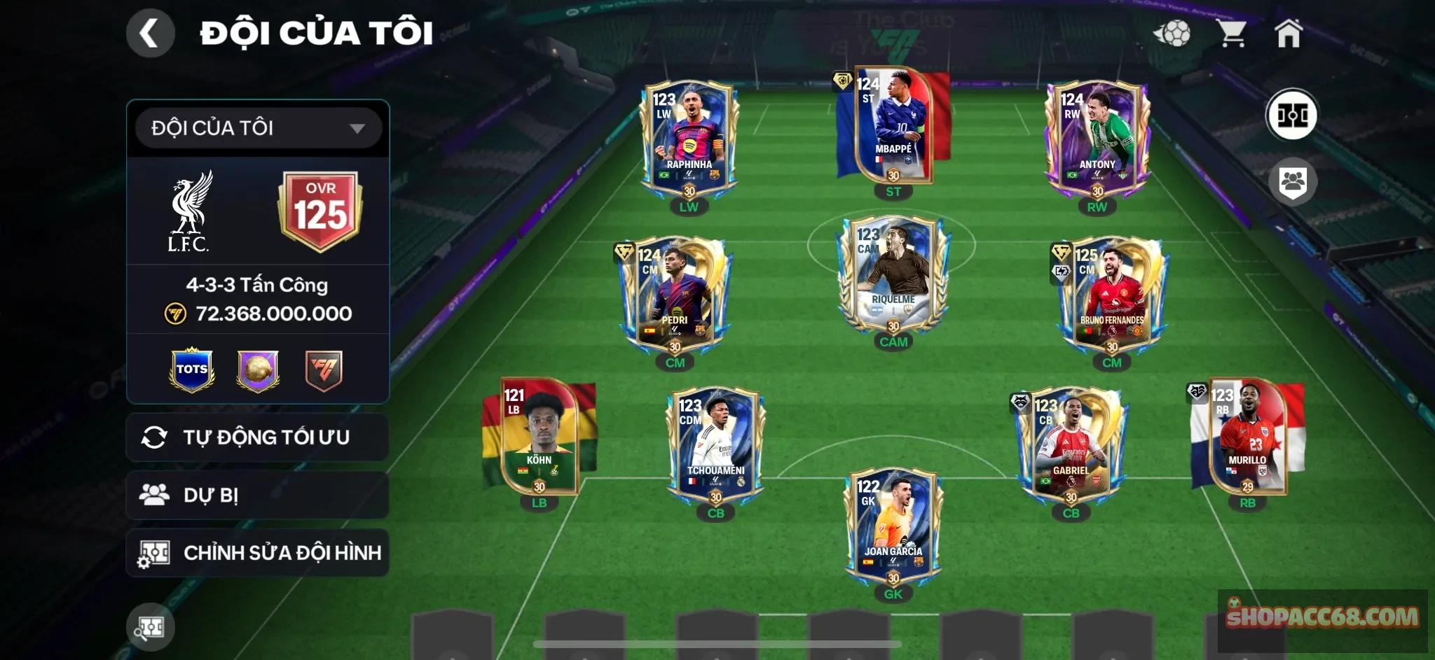 #1012
Acc Ovr cao có m3p+Bruno Utots cực meta