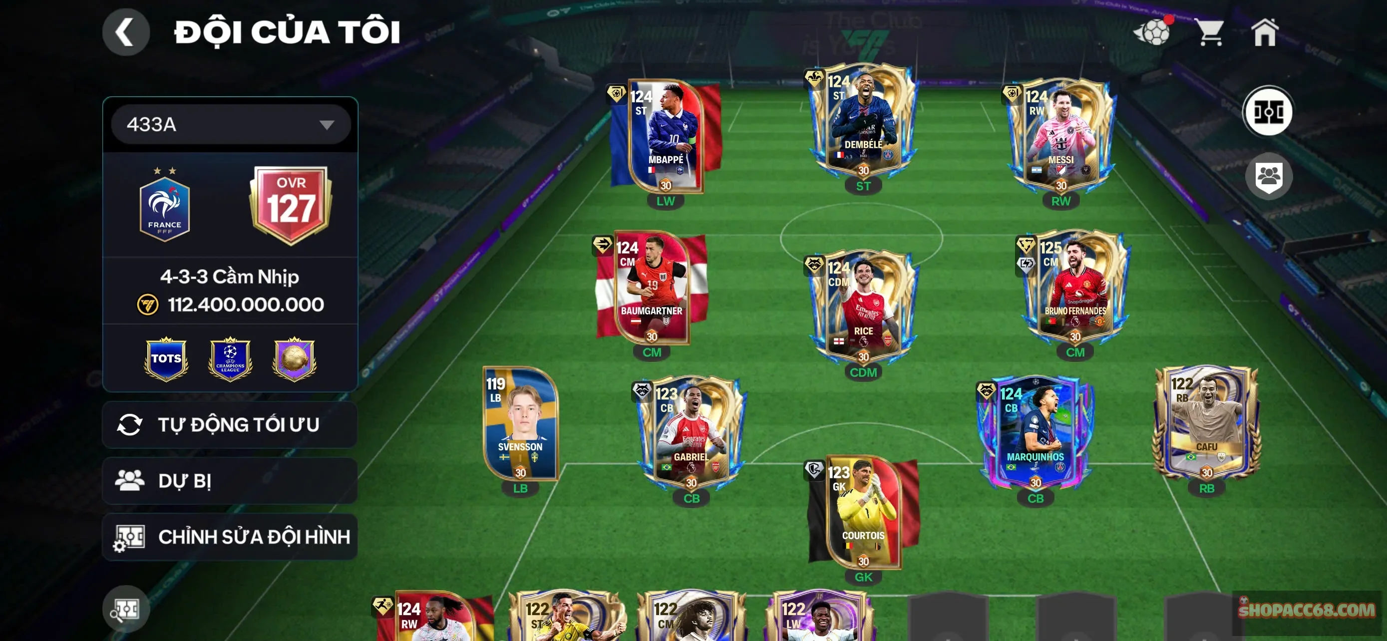 #1018
Acc Ovr cực cao nhiều cầu thủ meta
Và chưa nạp x3+20k hh thăng hạng