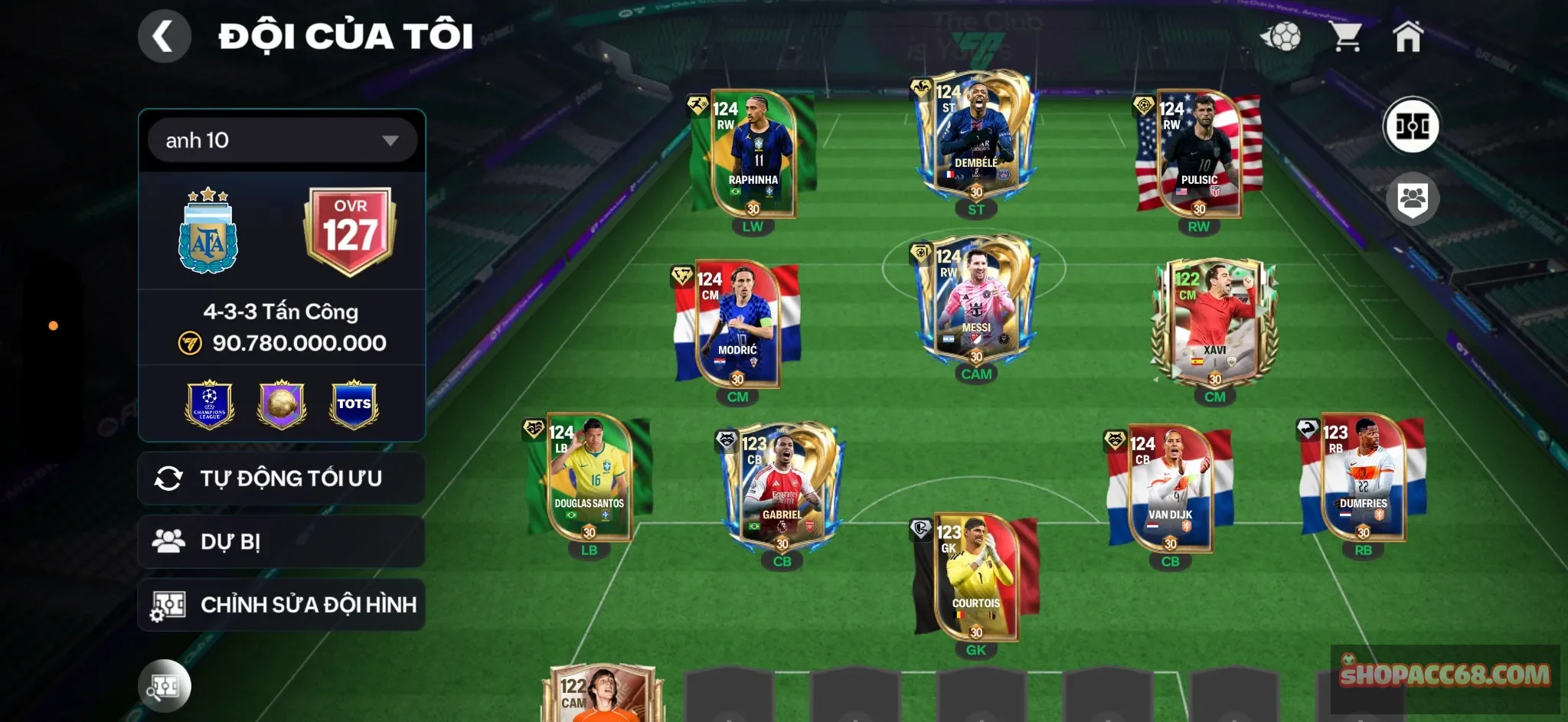 OVR 127,..Dem + Raphinha + Public + Messi + Modric + Xavi + Full dàn cầu thủ siêu phẩm.
