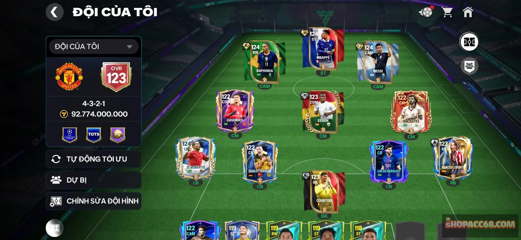 OVR 123,..Mp3 + Raphinha + Messi + Essies + Nhiều cầu thủ ngon dư 1B6 coin