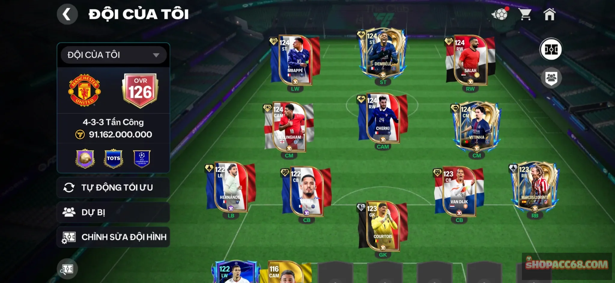 Ovr 126, acc full cầu thủ cs playstyle ngon top game, max 2 huy hiệu mùa mới mua về là chơi