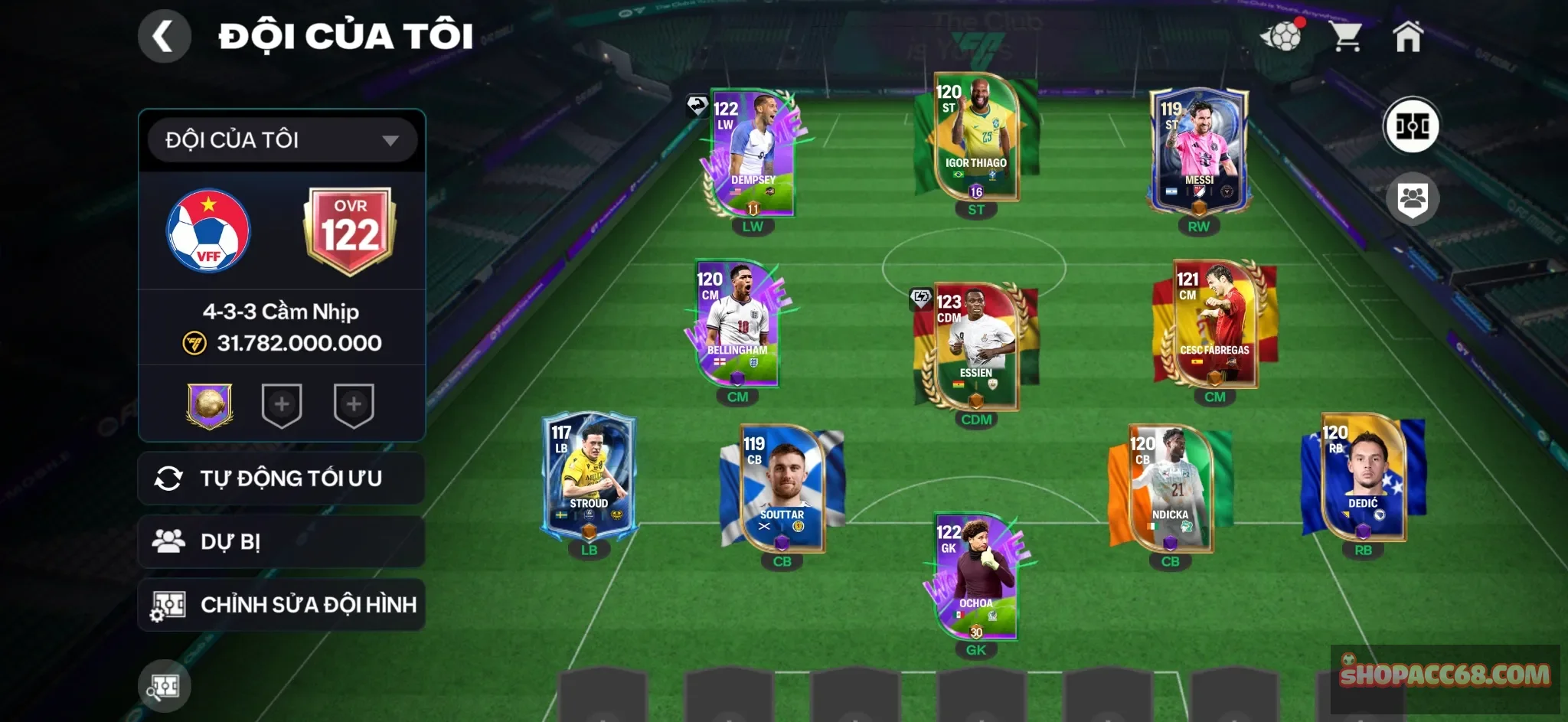 OVR 122,..Đủ cho ae đá