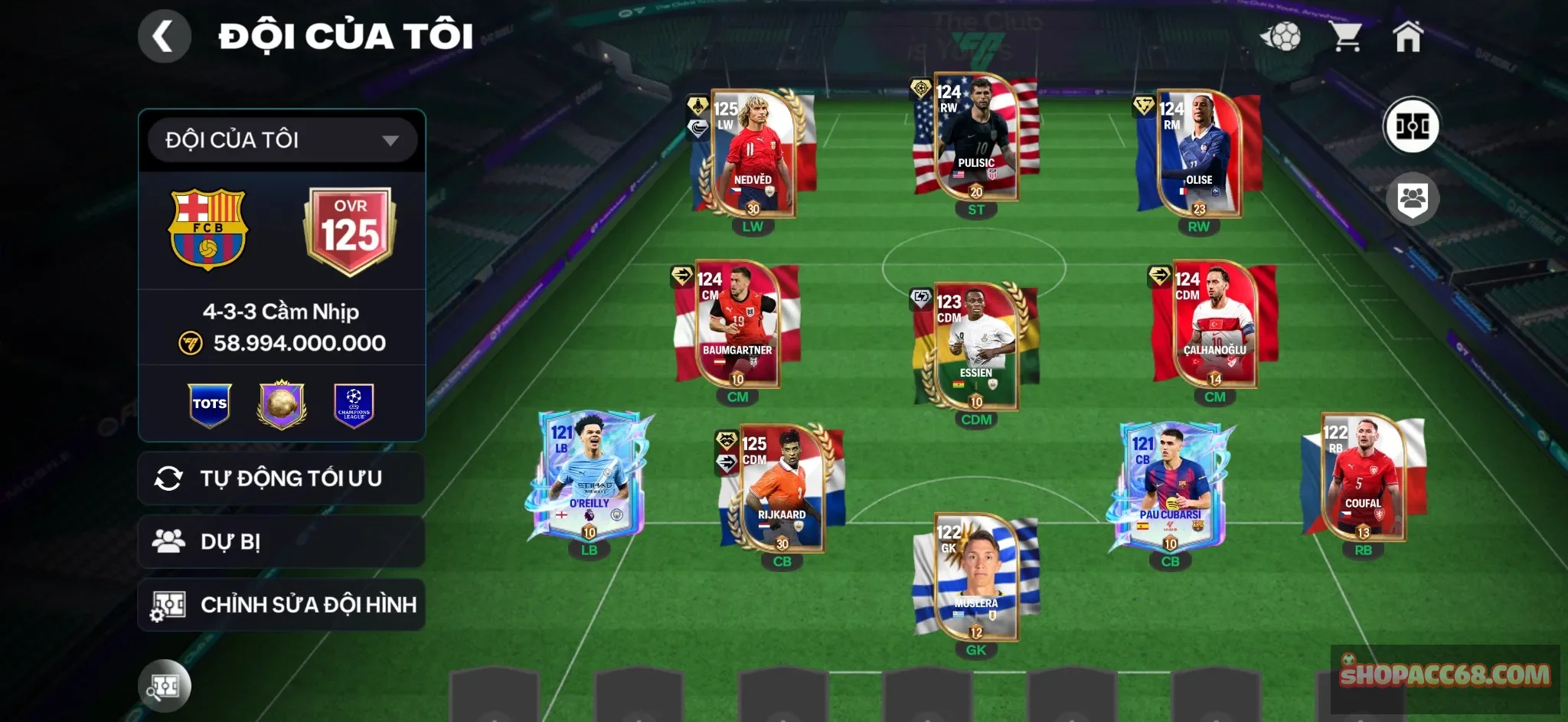 OVR 125,..Nevde + Olise + Belinham + Esssien + rijKa + nhiều cầu ngon cho đá…Còn 10 vòng nổ hũ.