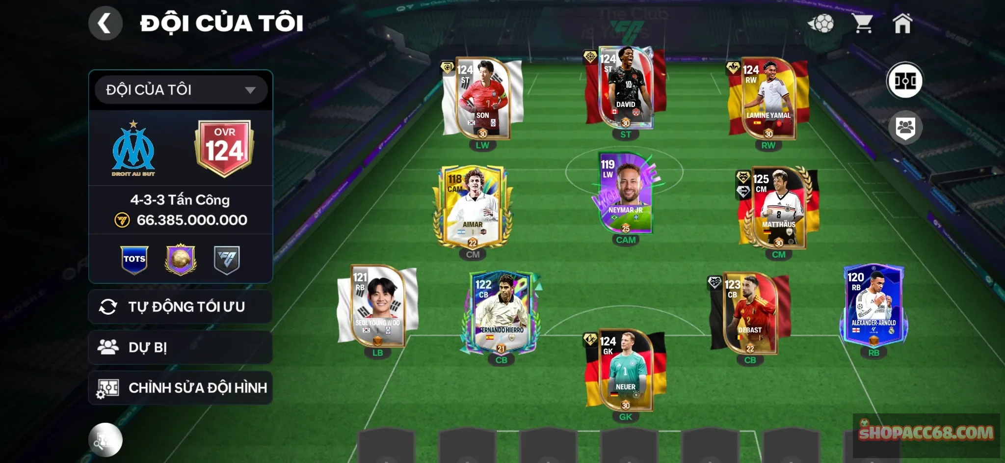 OVR 124,..Son + Yamal + david + Mathu + nhiều cầu thủ ngon cho ae đá.