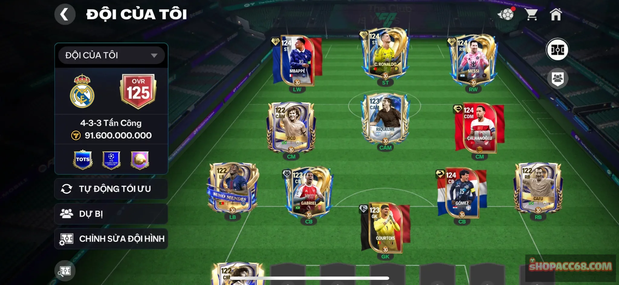#1042
Acc dư 4b coin cr7+ messi