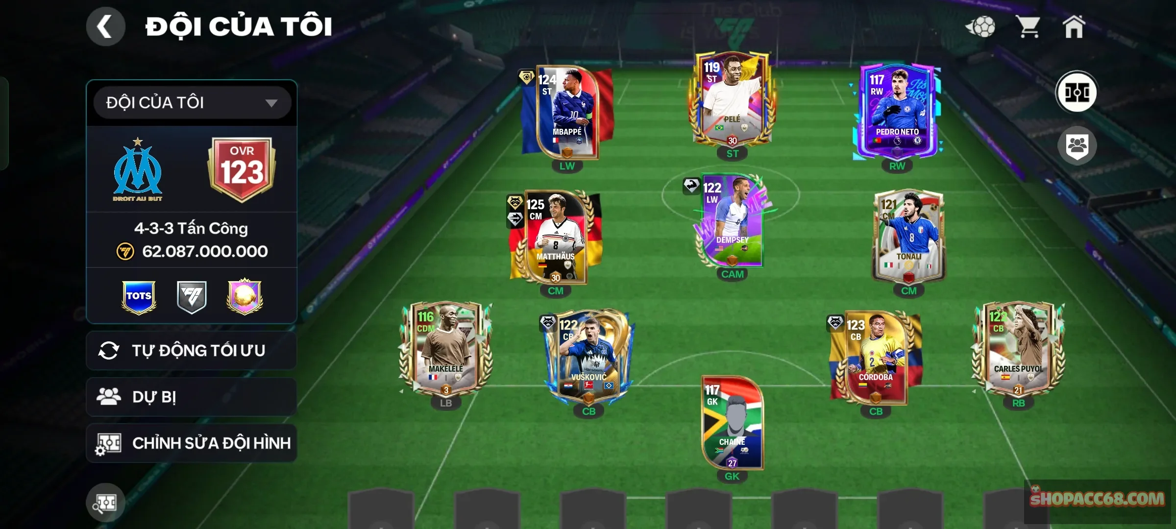 Ovr123 . Có matthaus mbappe. Dư 2b coin cực nhiều hhth rank chưa cày nvtt