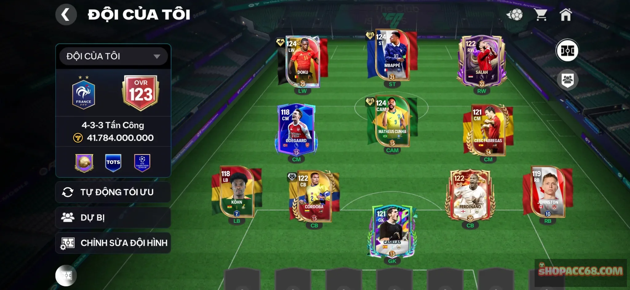 OVR 123,..Mp3 + Doku + Salah + Cunha + nhiều càu thủ bán được hơn 3B.