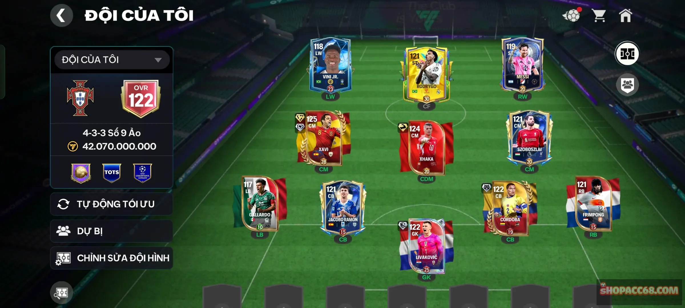 Xavi, kẹp 119 dư 361 mảnh 2k hhth còn nvtt 20k gems