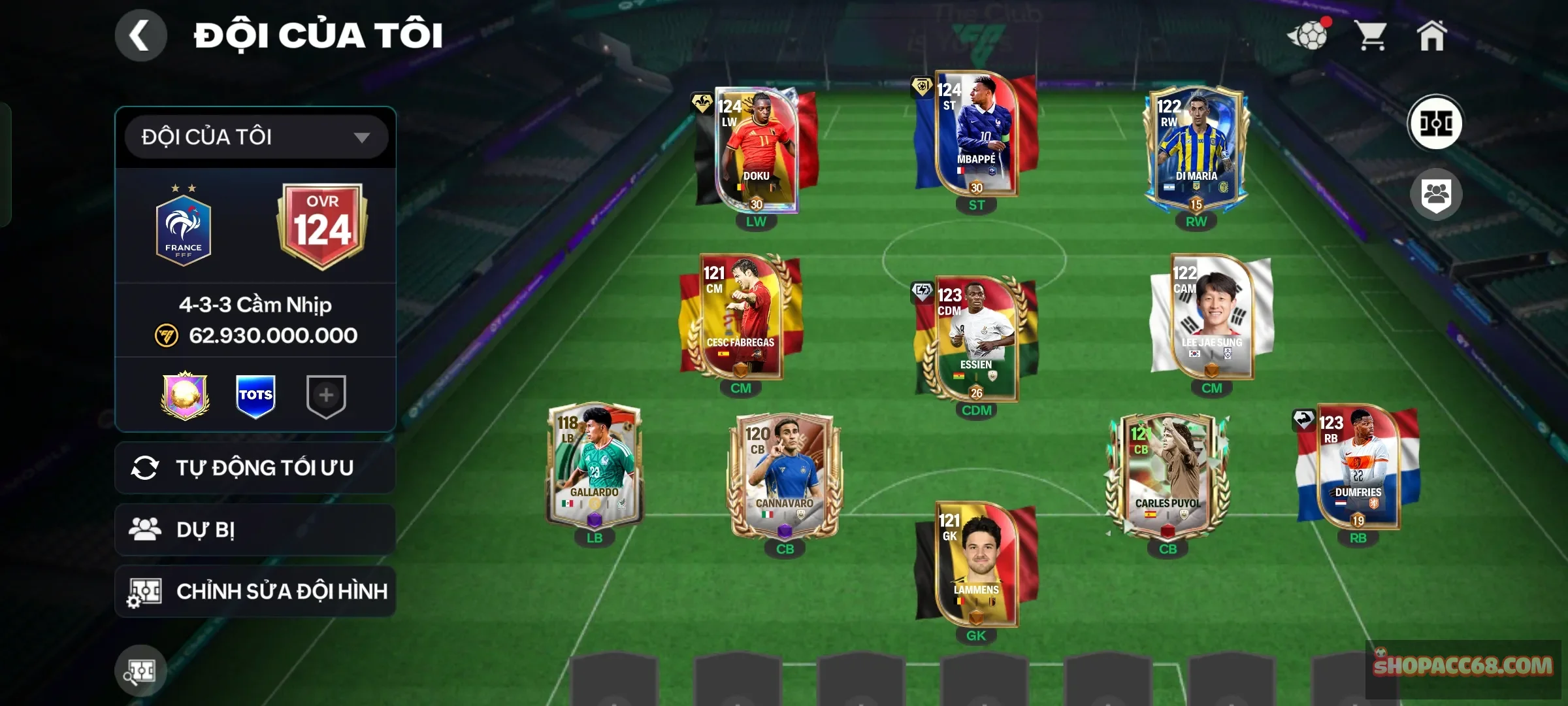 Mbappe, doku kẹp đh khung đẹp còn hhth nvtt20k gems