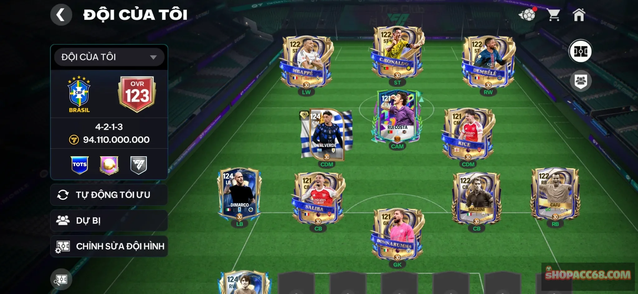 OVR123..UTOTY cr7+dem+m3p+rice....đh ct utoty hot