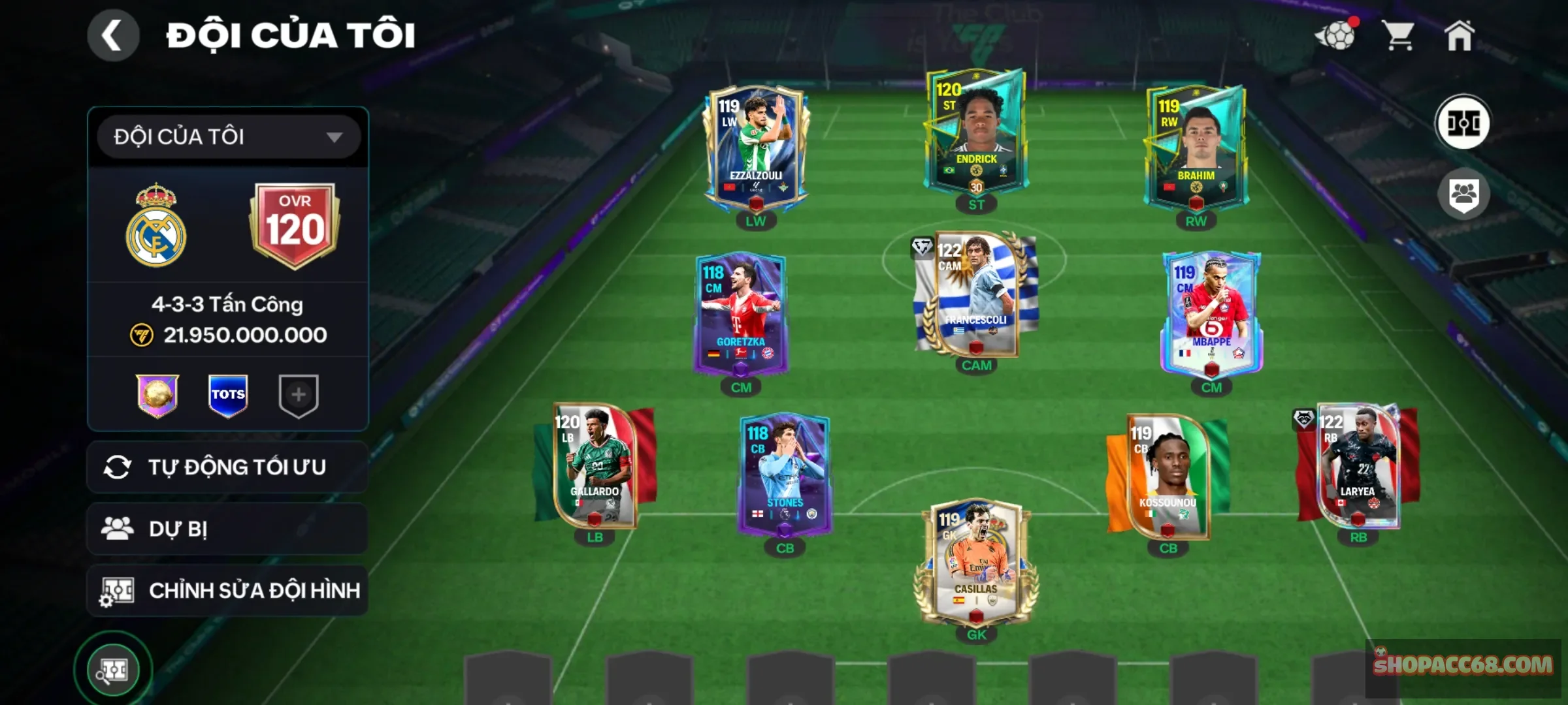 Ovr 120 nâng cb lên một xíu là 121.có 1 con playstyle.dàn đẹp... Garena thông tin trắng