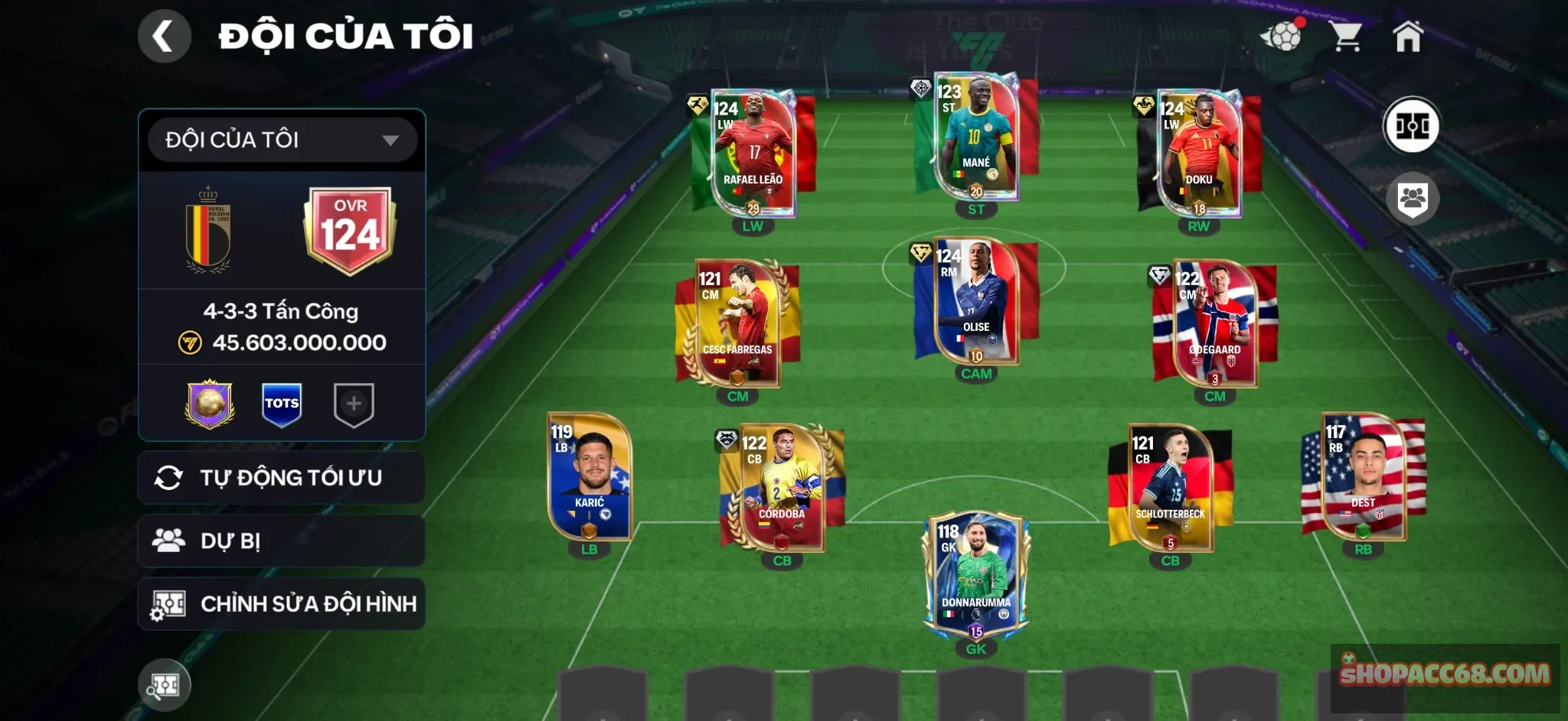 OVR 124,..Mané + Leáo + Doku + Olise + nhiều cầu thủ ngon,..
