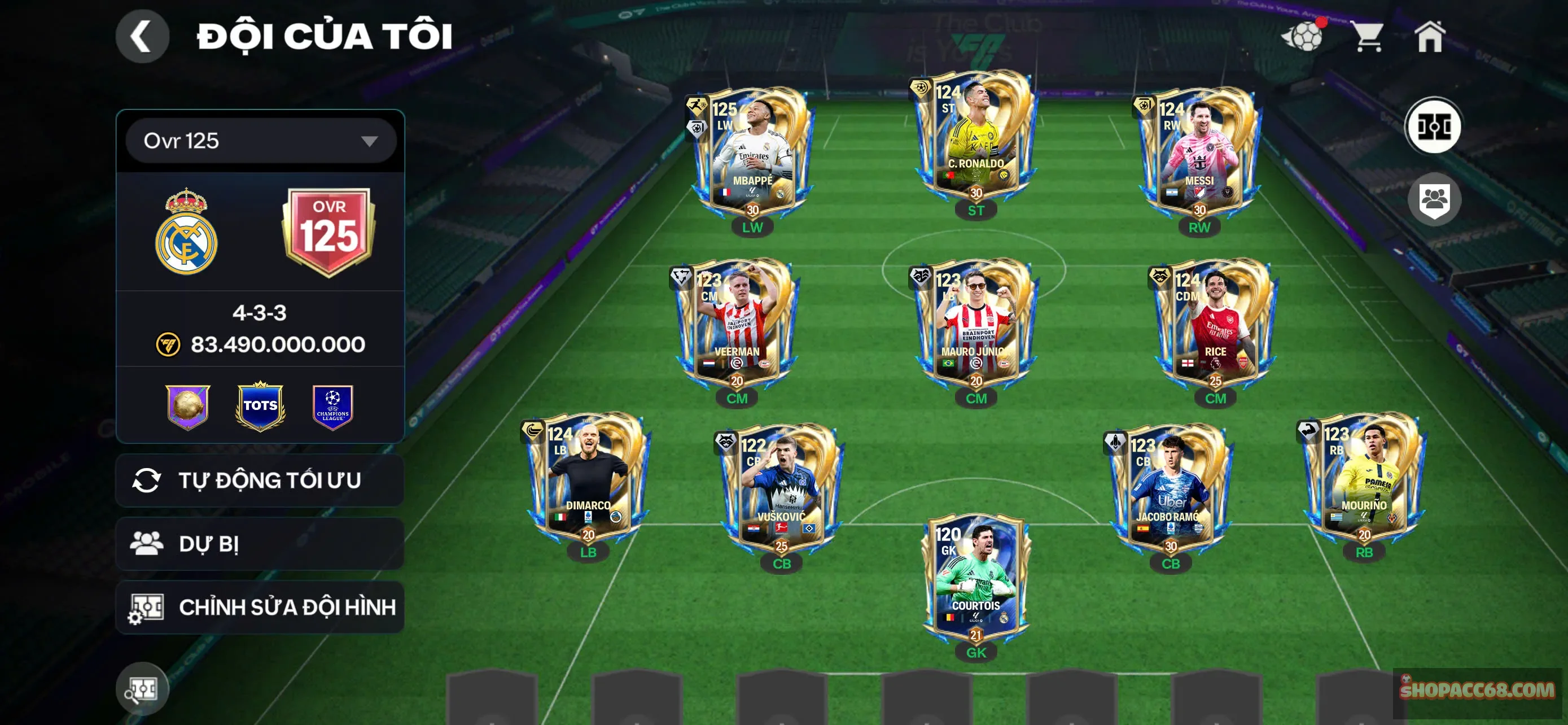 Siêu phẩm Ovr125 cầu thủ top meta hiện tại, đá cháy khỏi bàn, dư 200 hhtd và 1 tỷ coin