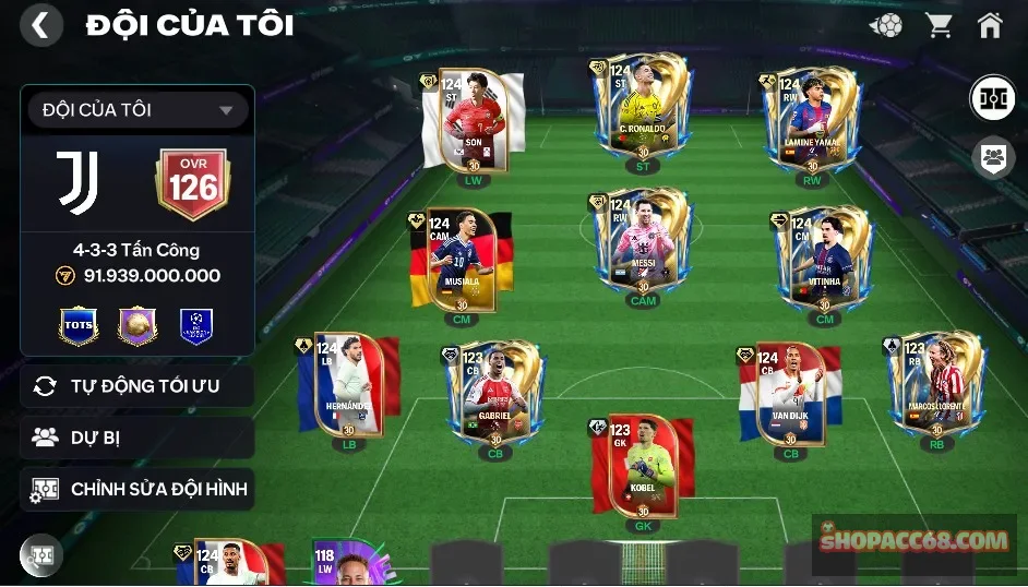 S3 - OVR 126 - ĐH 91B 9 CON 119 + 3 CON 118 + 2B COIN