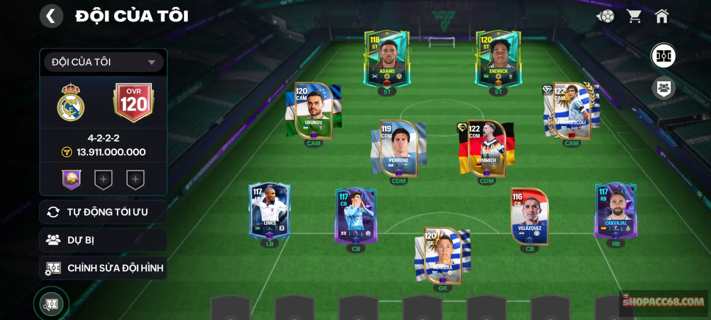 Ovr120.dàn khá.Garena thông tin trắng. Rank chưa cày nhiều