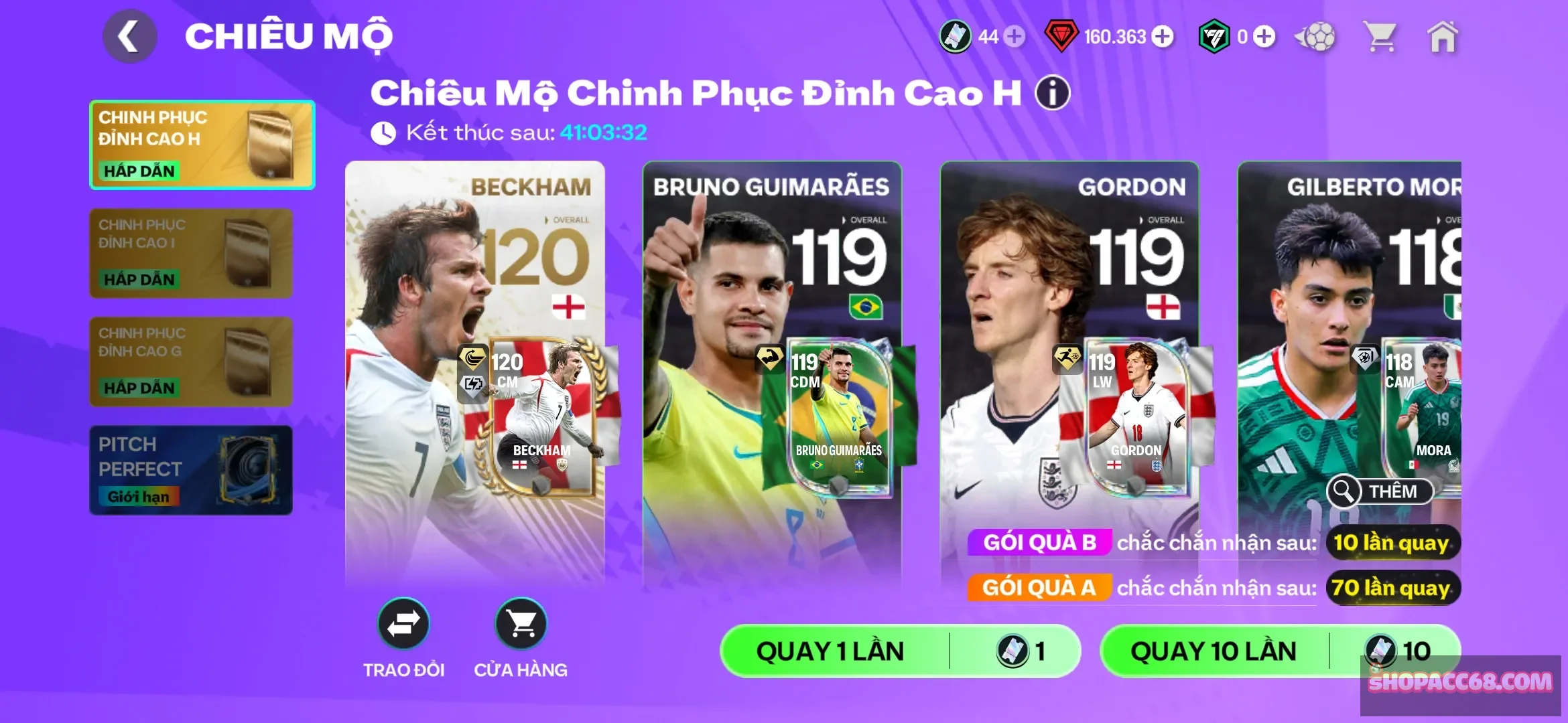 44 vé quay 160k gem 25k hp 9k hhth tài nguyên hơn 100 mảnh