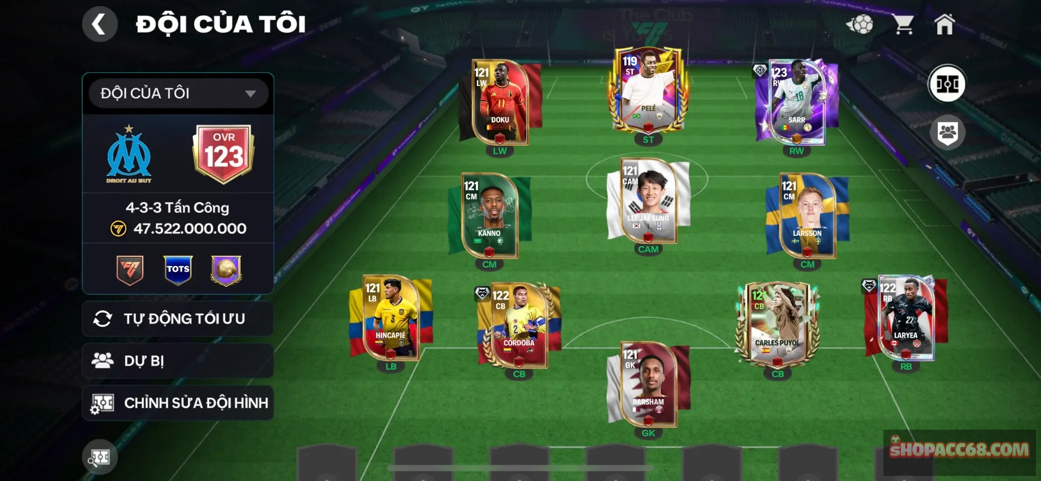 Ovr123 dư 2b coin + 260 mảnh trao đổi, giá tốt mời anh em