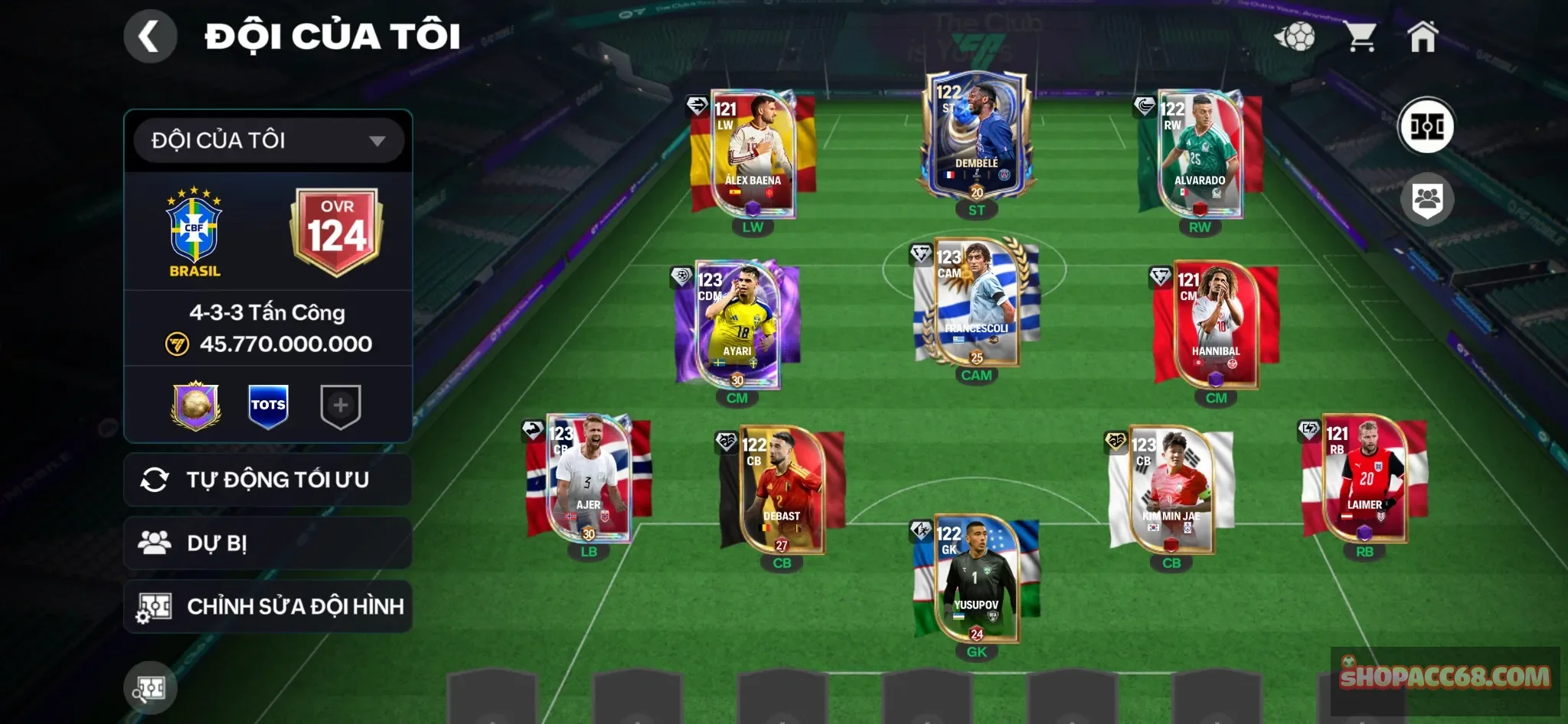ovr 124 nhiều cầu play ngon cho ae về cày rank
