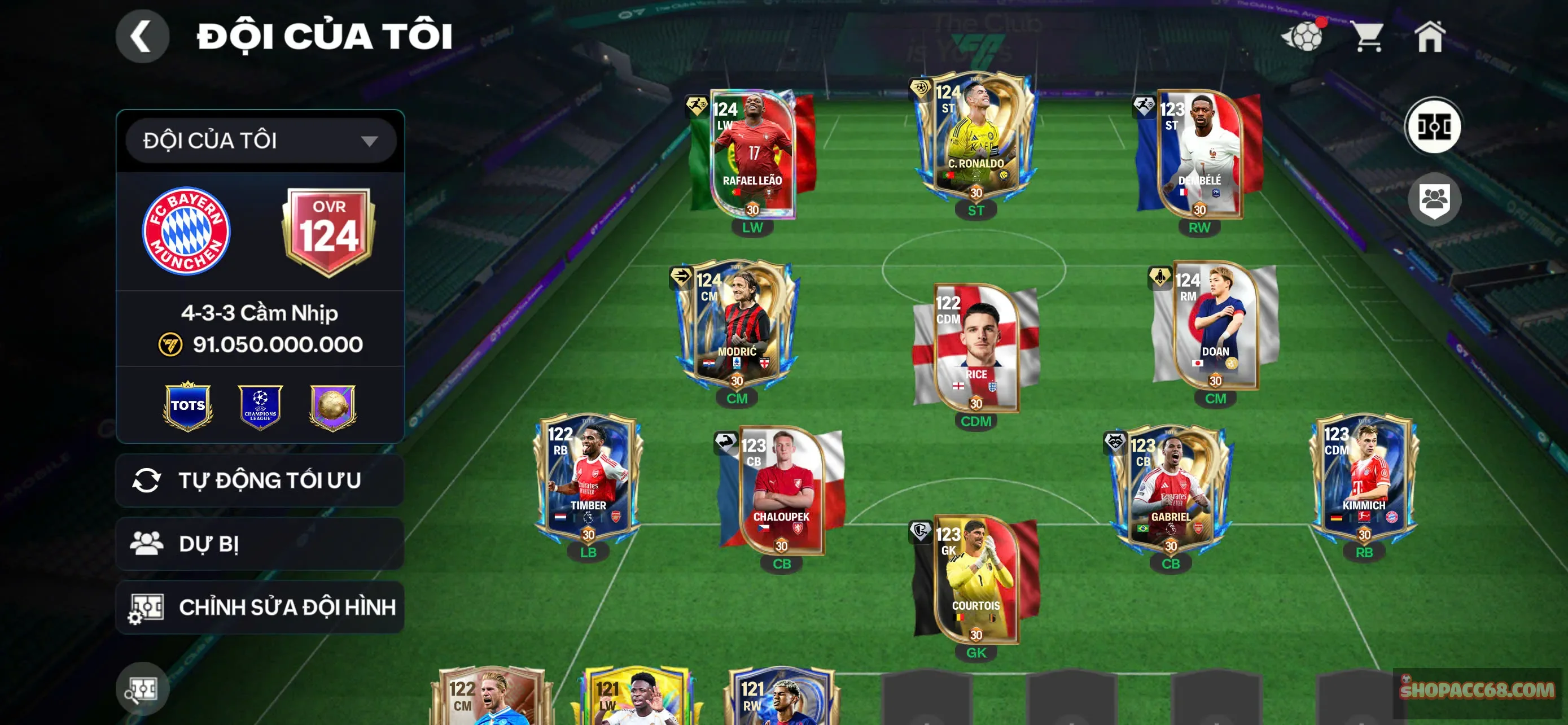 Hàng ngon OVR124 có A7 và Modric Utots,... Nhiều hàng hot meta