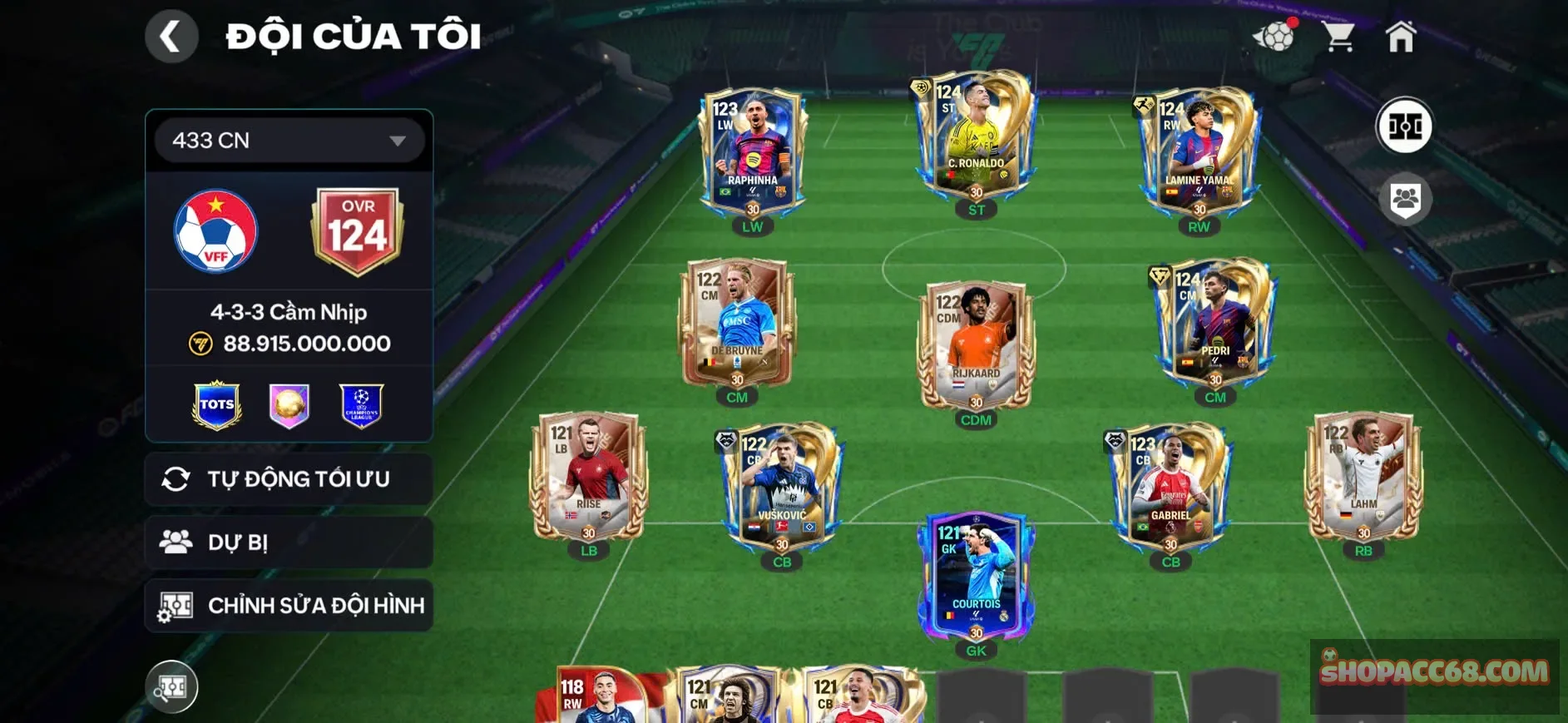 Ovr 124, rô và yamal, 5 cầu thủ có playstyle ngon, xả CDM dc gần 3b coin, rank chưa đá còn nhiều thăng hạng