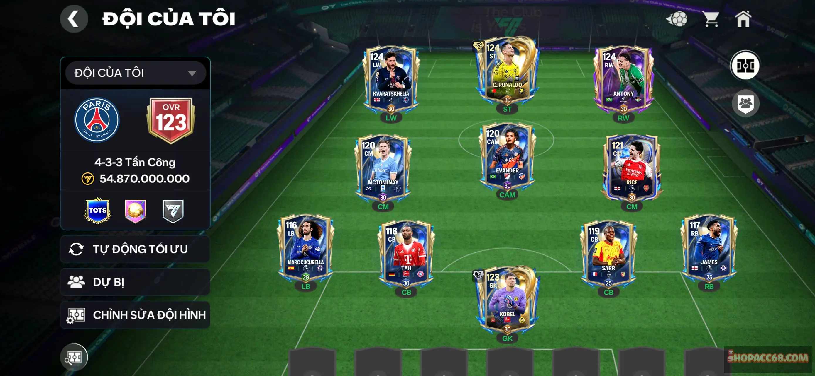 Hàng ngon Ovr 123 có Cr7, Kravat và anh long Antony top meta