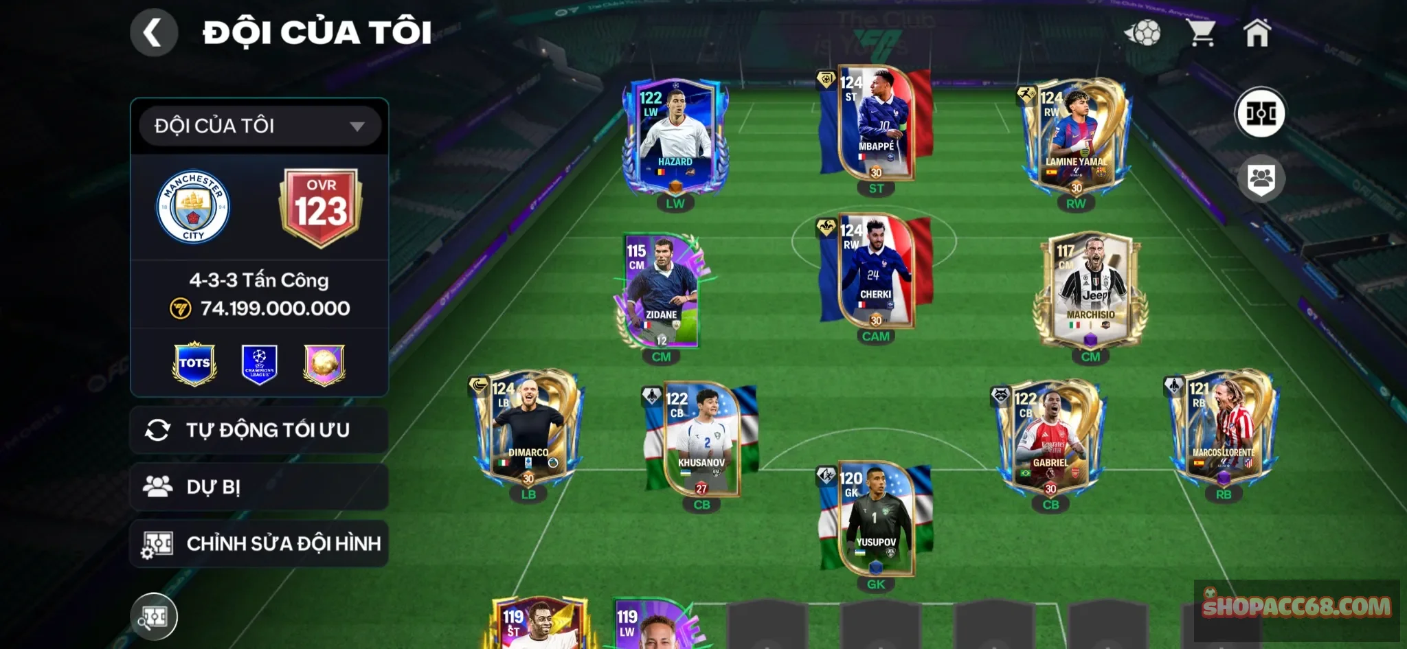 Acc 4 cầu thủ 119 playstyle vàng ngon,4c 118 , dư 1b coin, nhiều mảnh và huy hiệu thăng hạng, rank chưa đá về cho ae cày lấy CM đá ngon