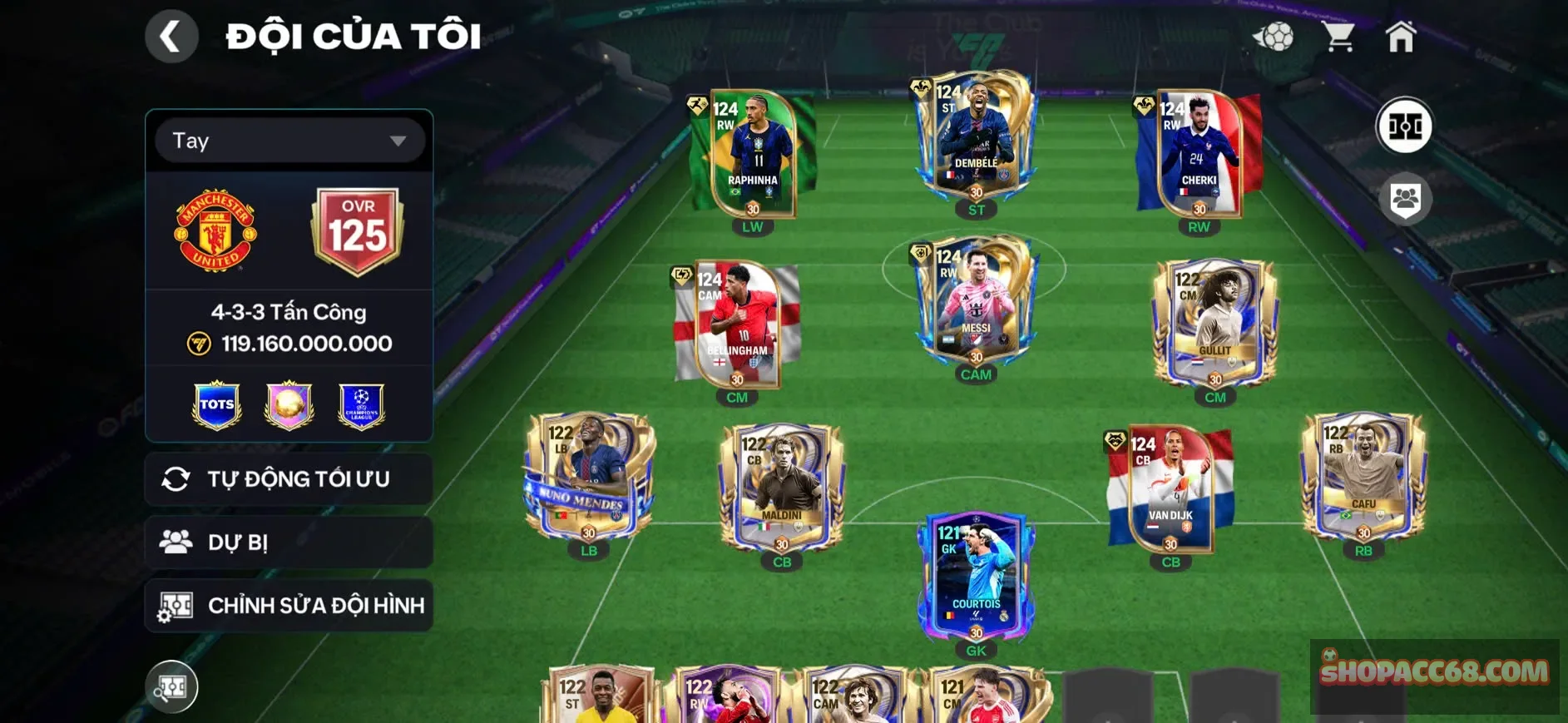 Acc tài nguyên khủng 7b3 coin, 40k thăng hạng, 6 cầu thủ playstyle vàng ngon, dự bị ngon, max 2 huy hiệu mới cho ae về build team