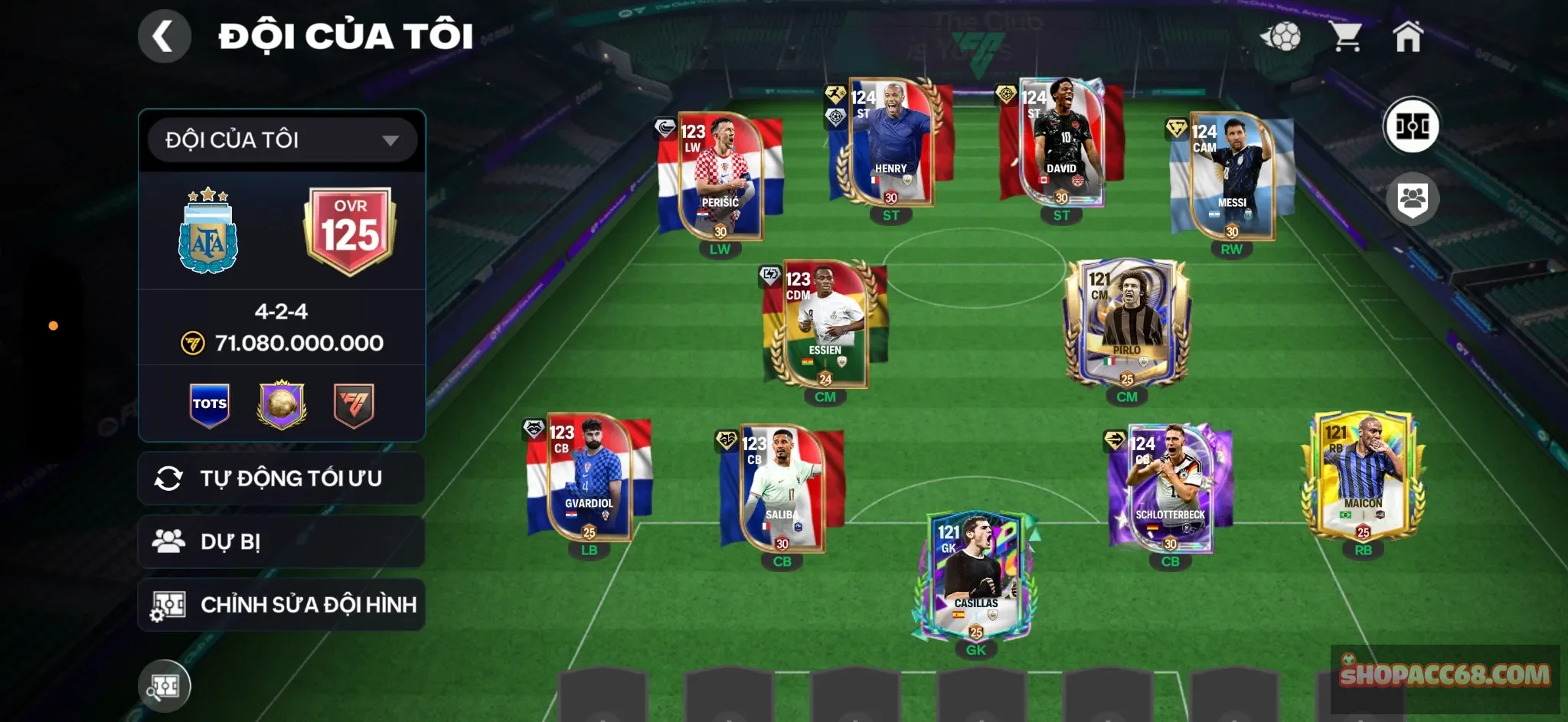 OVR 125 - Messi + Herry + David + Essies,..nhiều cầu thủ ngon cho ae đá.