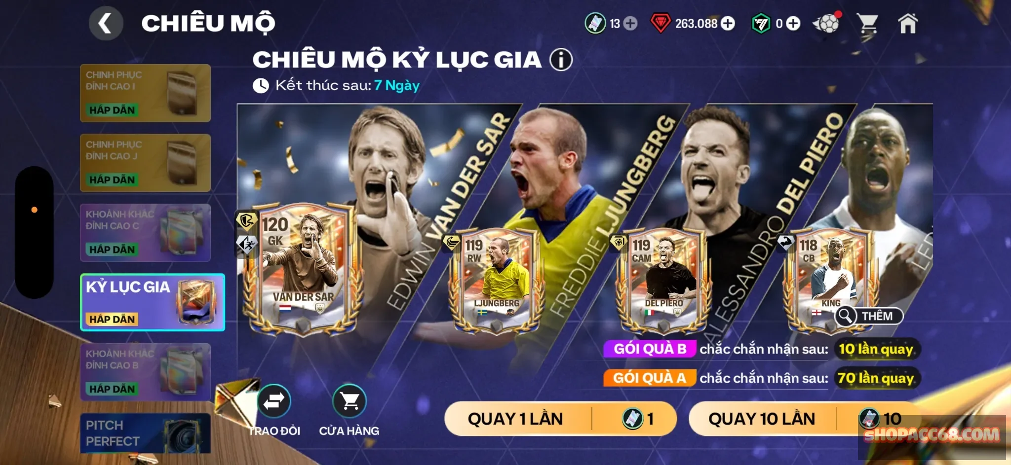 263k Ruby + 13 ves quay + Còn nv nhận 20k ruby. rank zin.