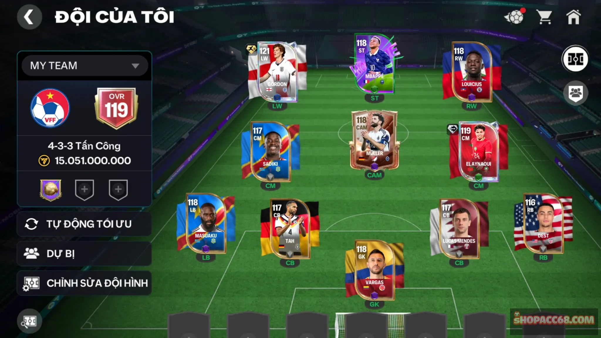 Reg ovr119 kẹp cầu thủ ovr118-119
