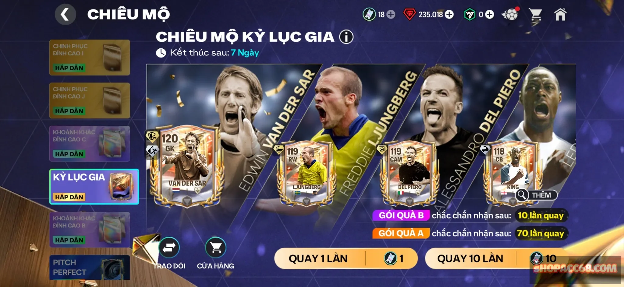 235k Ruby + 18 vé quay + 100 hhtđ + Còn NV nhận 20k ruby và rank zin.