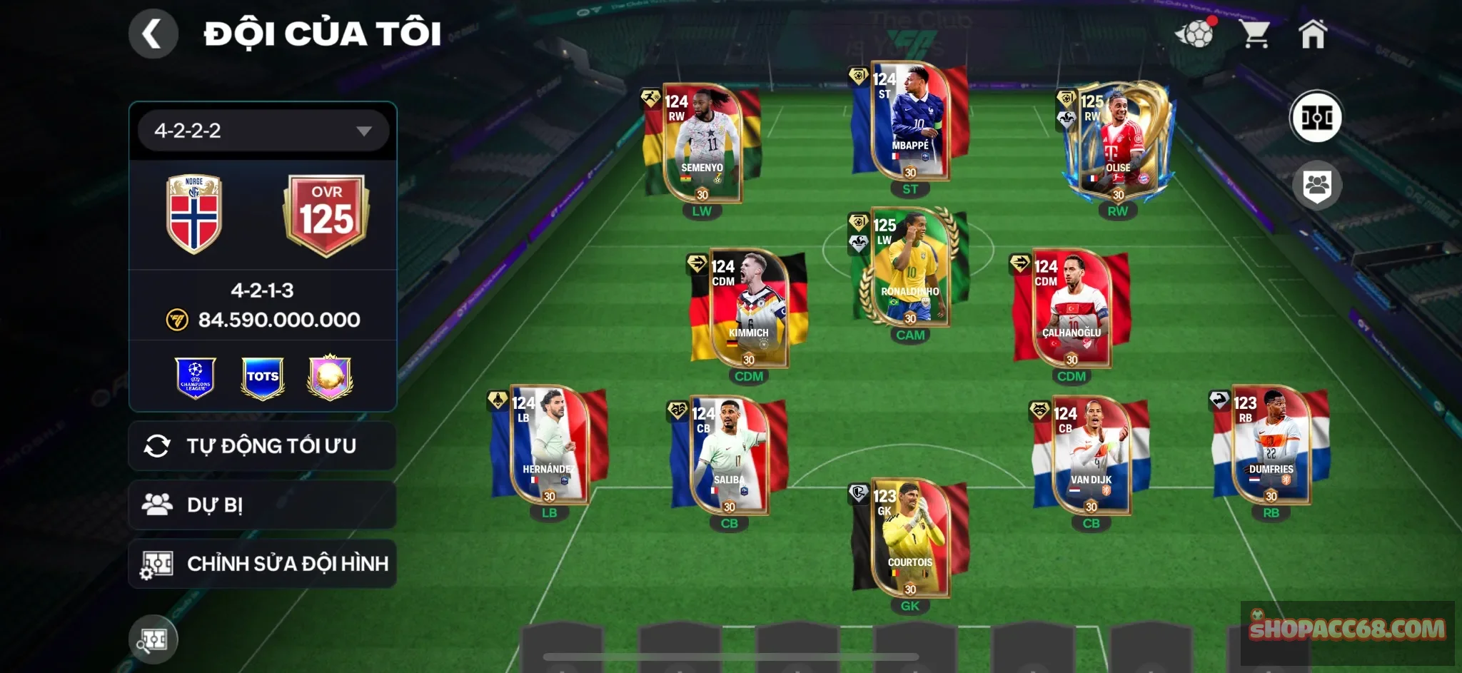 Acc có ronaldinho ngon