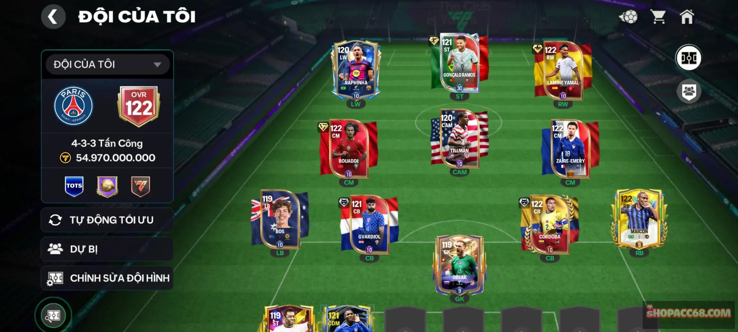 Ovr 122.119 3 em.118 quá trời.. Dàn đẹp khung đẹp. Garena thông tin trắng nữa chớ.y bài...