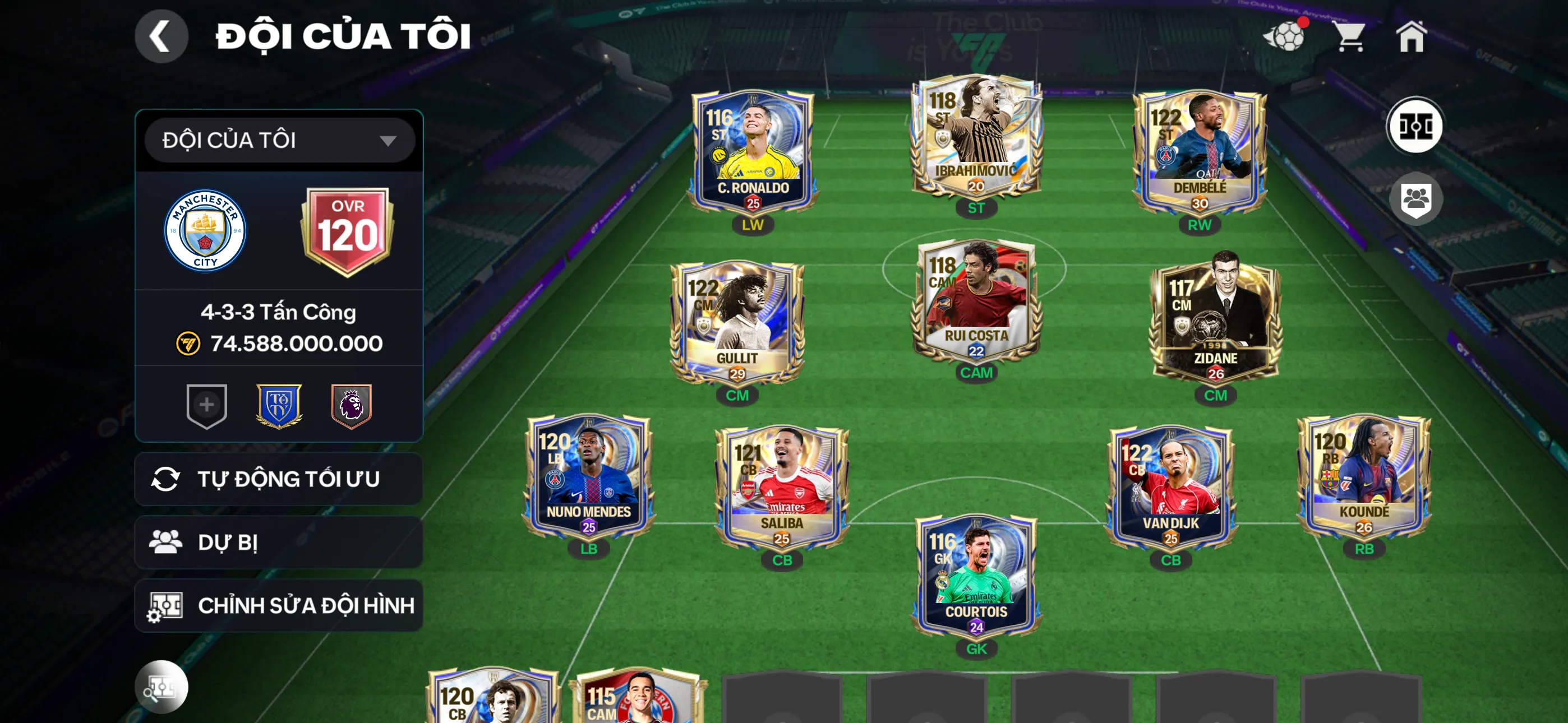 Ovr 120 4 cthu 117 Dembele utoty cùng a7 đầu tàu Đội hình đẹp Công thủ ngon , 20k hiệp phụ, dư 300m coin