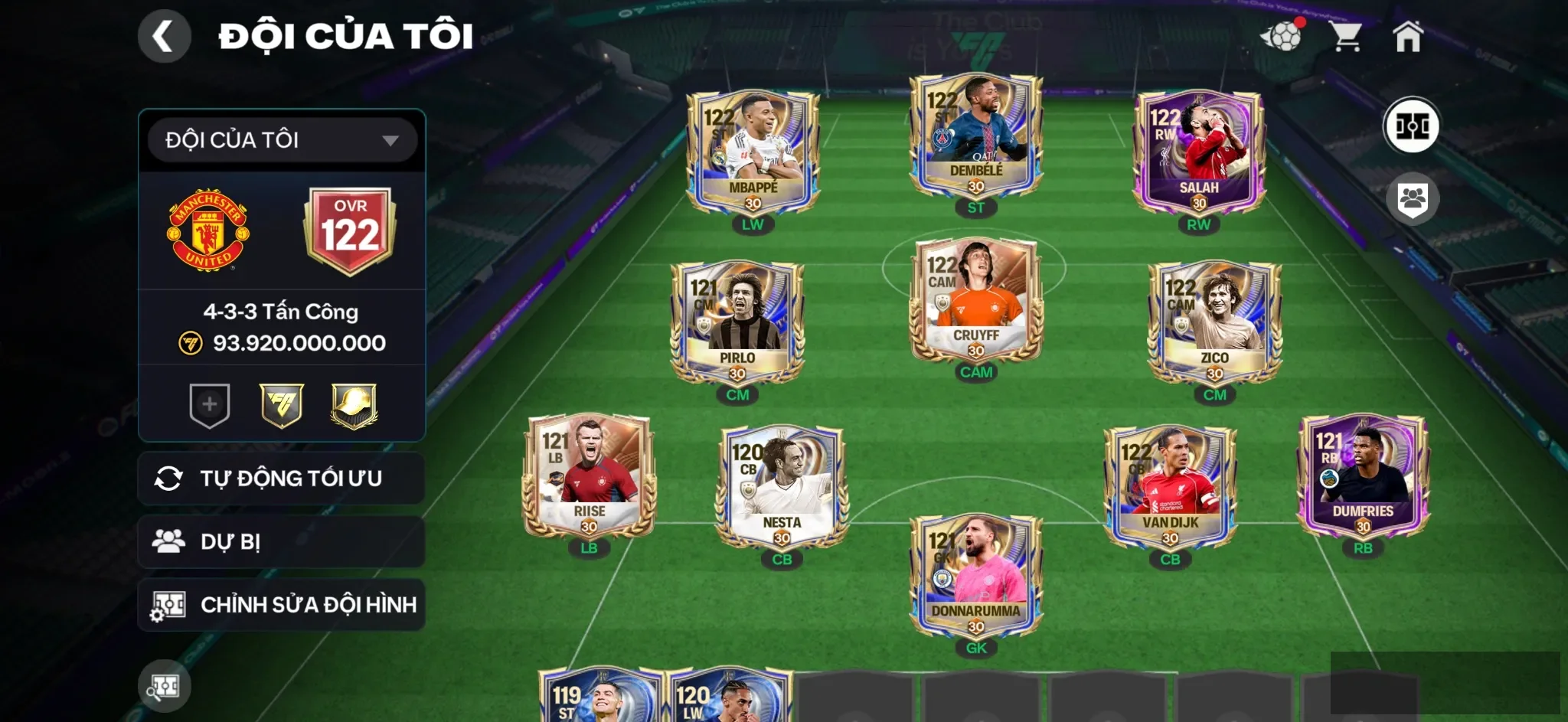 OVR 122,..Dem + Mp3 + Cruyff + nhiều cầu thủ ngon cho ae chơi,..Rank zin cho ae về chỉ việc vả.
