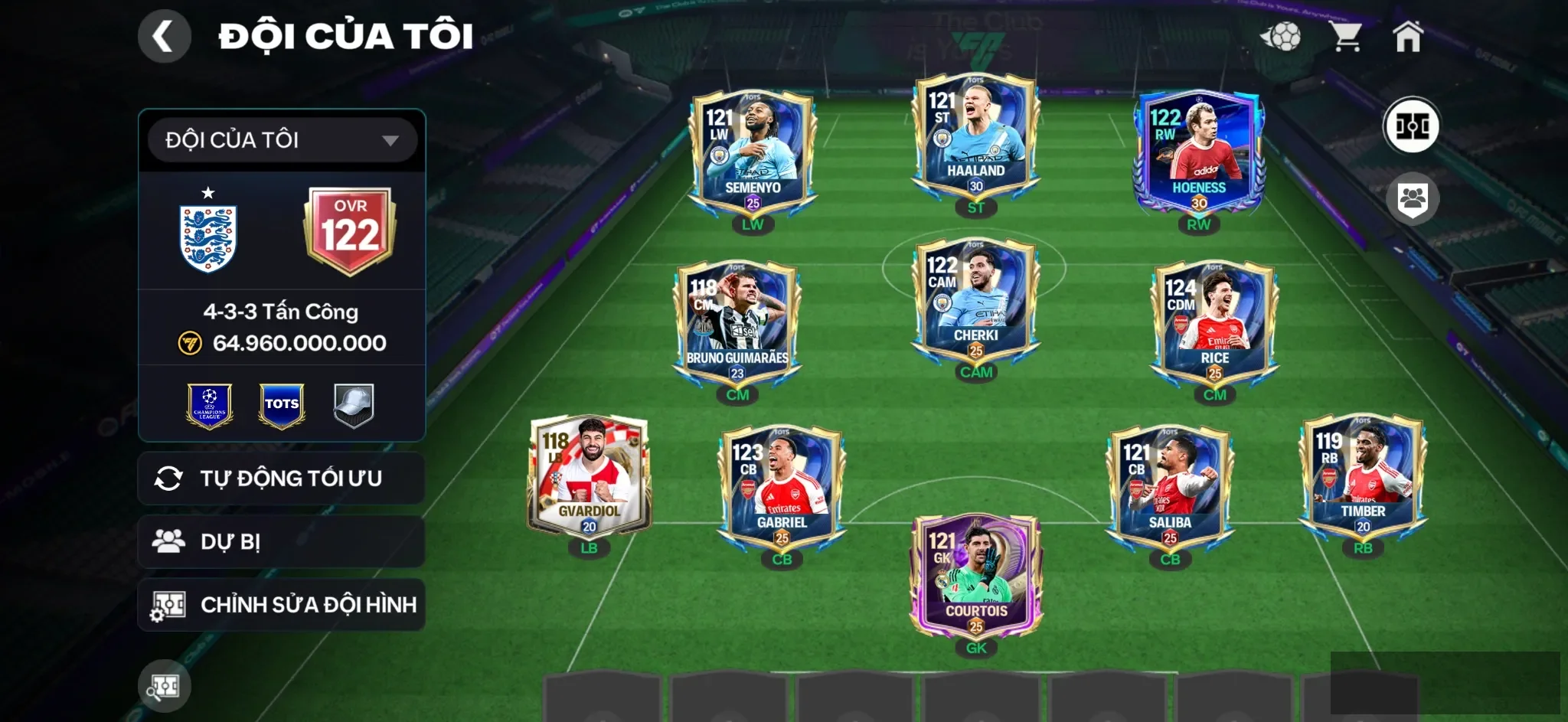 OVR 122,…Haaland + Rice + Saliba + Cherki + nhiều cầu thủ ngon