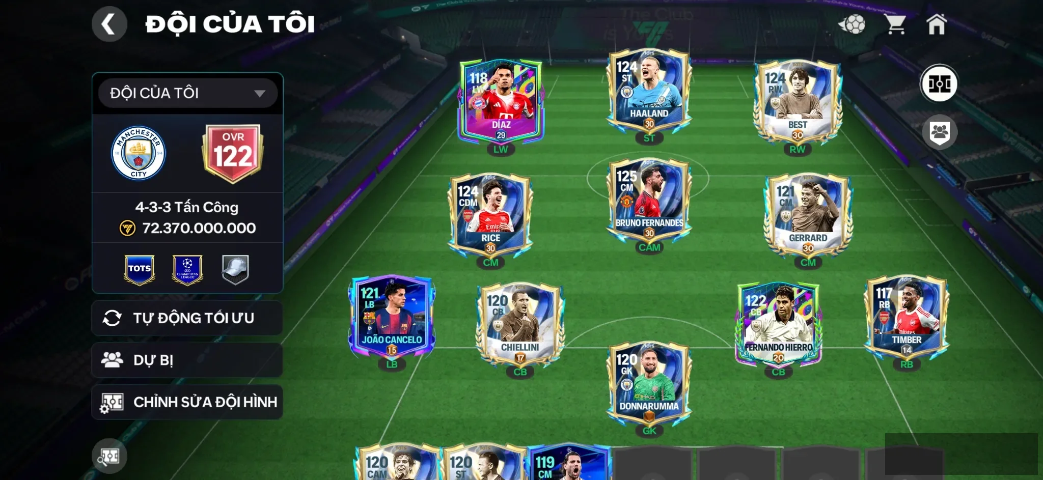 OVR 122 ,..Nuno + Best + halland + Full dàn cầu thủ 117 118 119 ,..Dư 22k ruby và 23 vé cho ae săn a7 tuần sau