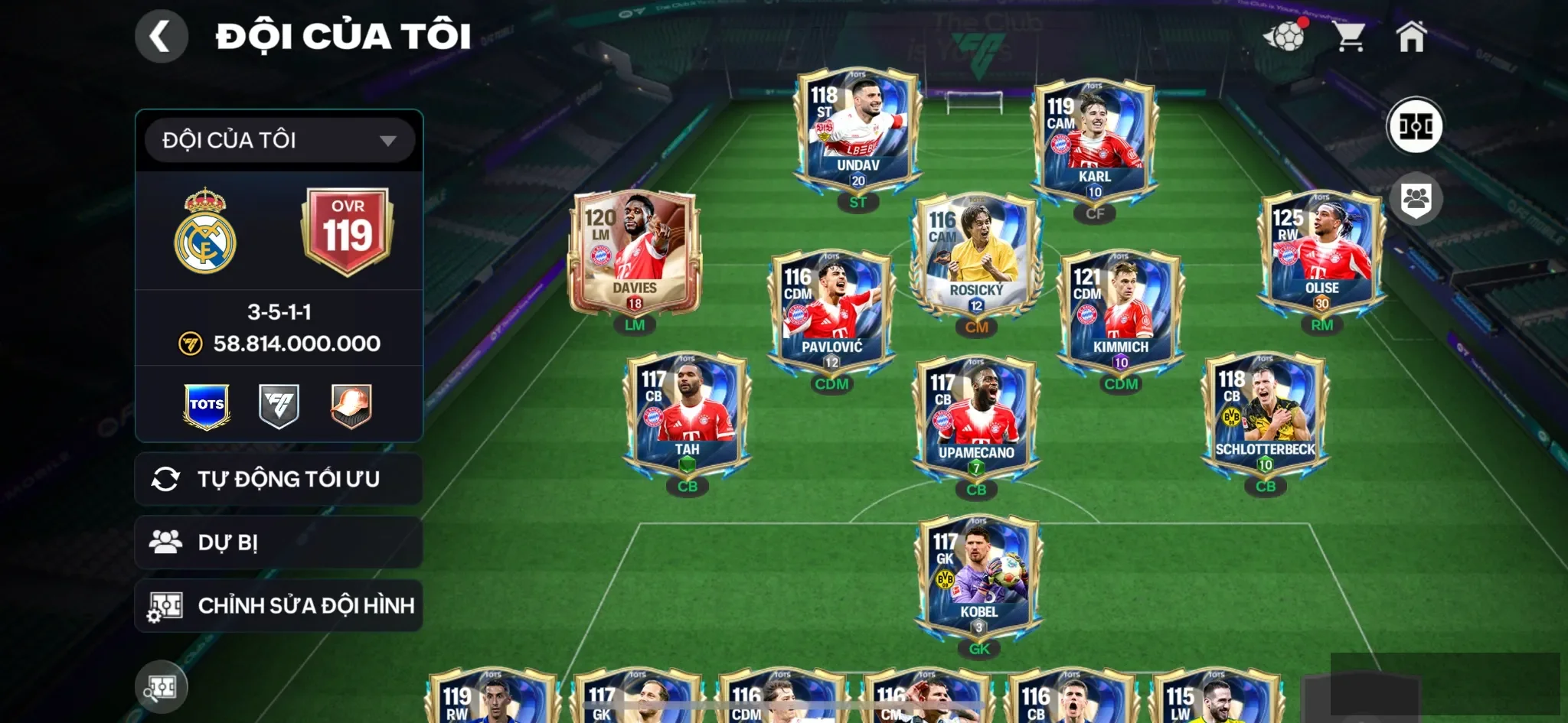 Olise 120 +1 cthu 118+5 cthu 117  Khung đẹp ,3 rank chưa đá , còn nv20 k gem , 10 lượt nữa nổ gói A