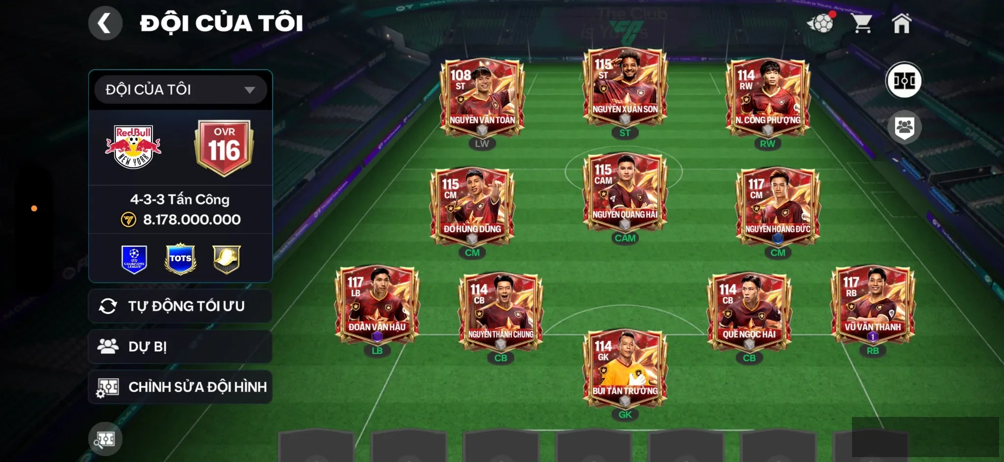 OVR 124,…Full cầu thủ Việt Nam,..Dàn cầu thủ vip cho ae chơi…