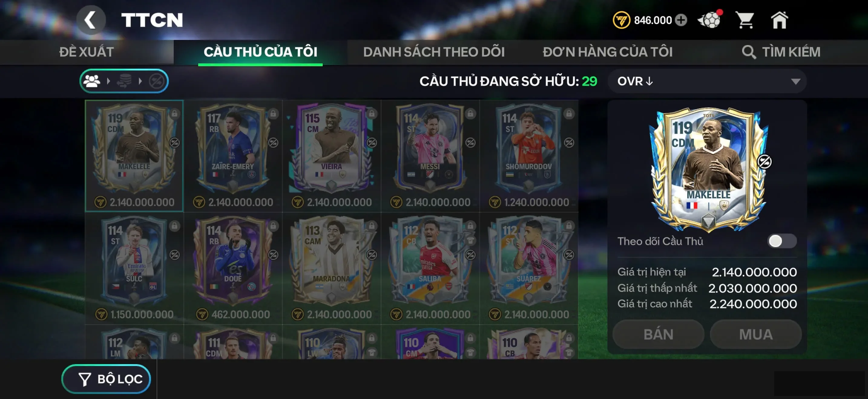 Makelele + 85k Gems,. Còn NV nhận 20k gems , rank zin