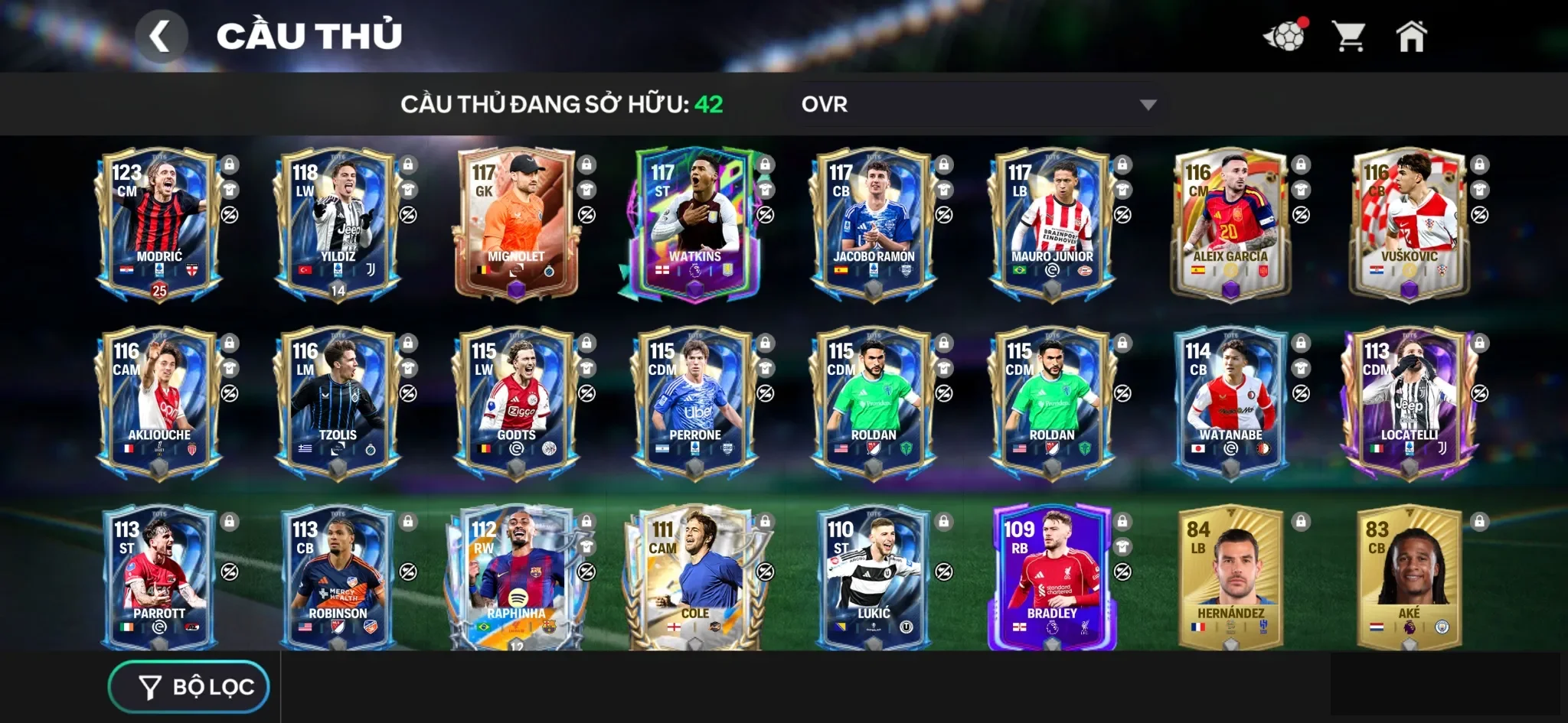 Modic +yildiz ,3 rank chưa đá , còn nv 20k gem