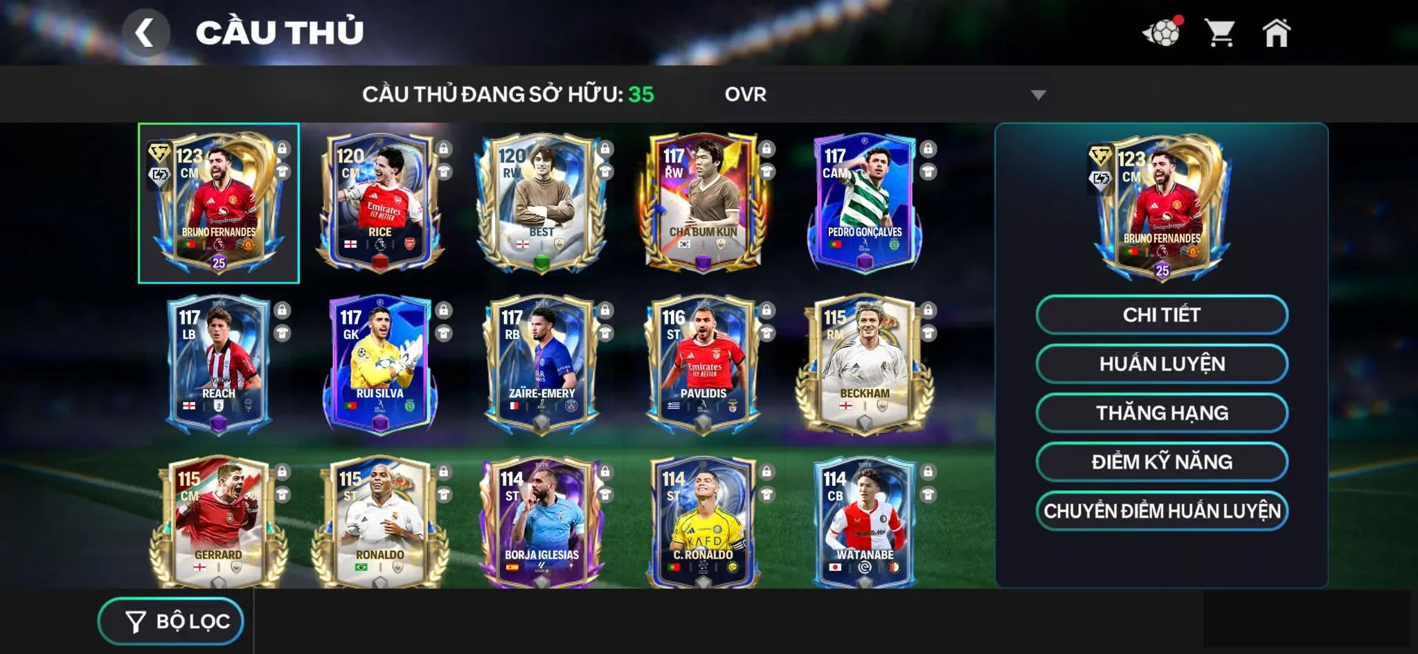 Bruno utots+ Best ,3 rank chưa đá , còn nv20k gem