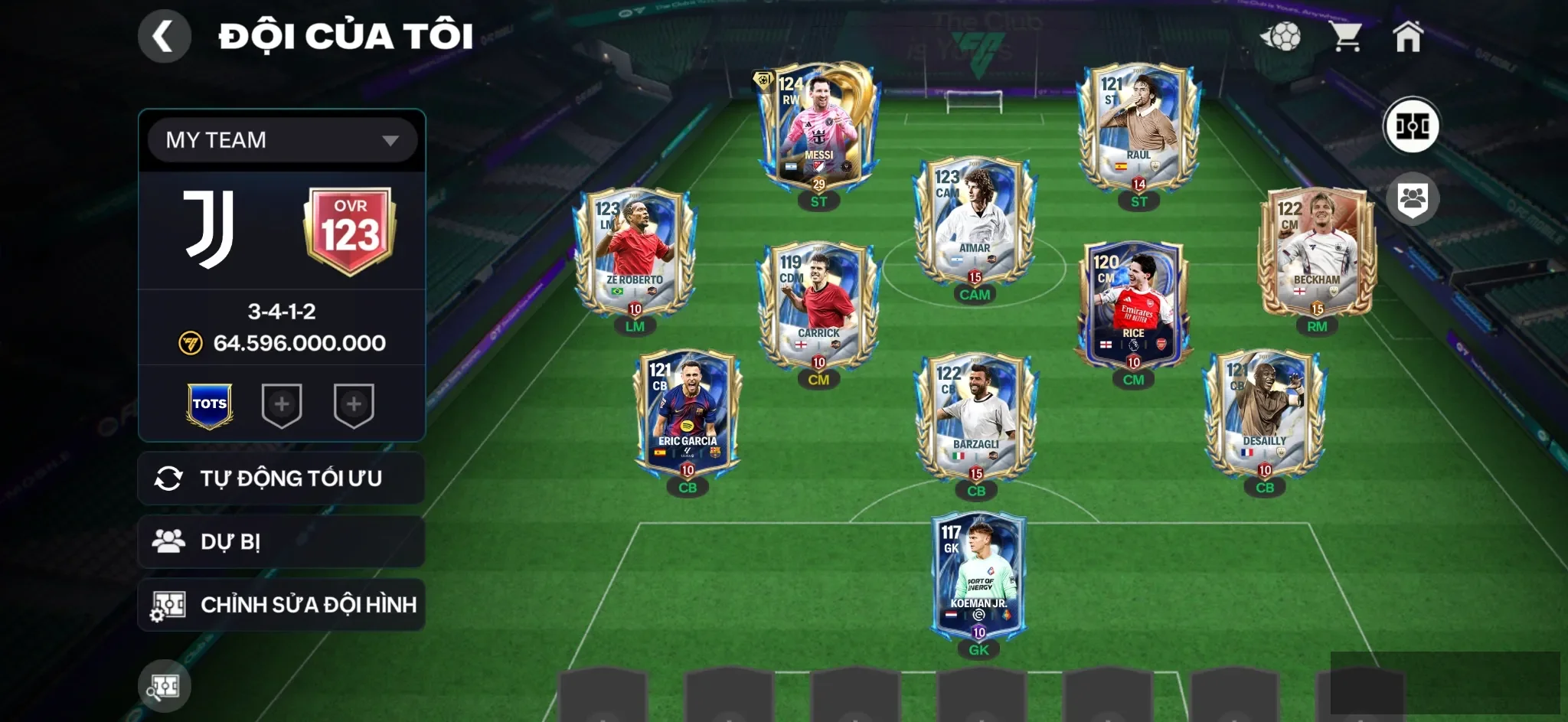 OVR 123,..Messi + Raul + Aimar + Rice + nhiều cầu thủ ngon cho ae chơi…