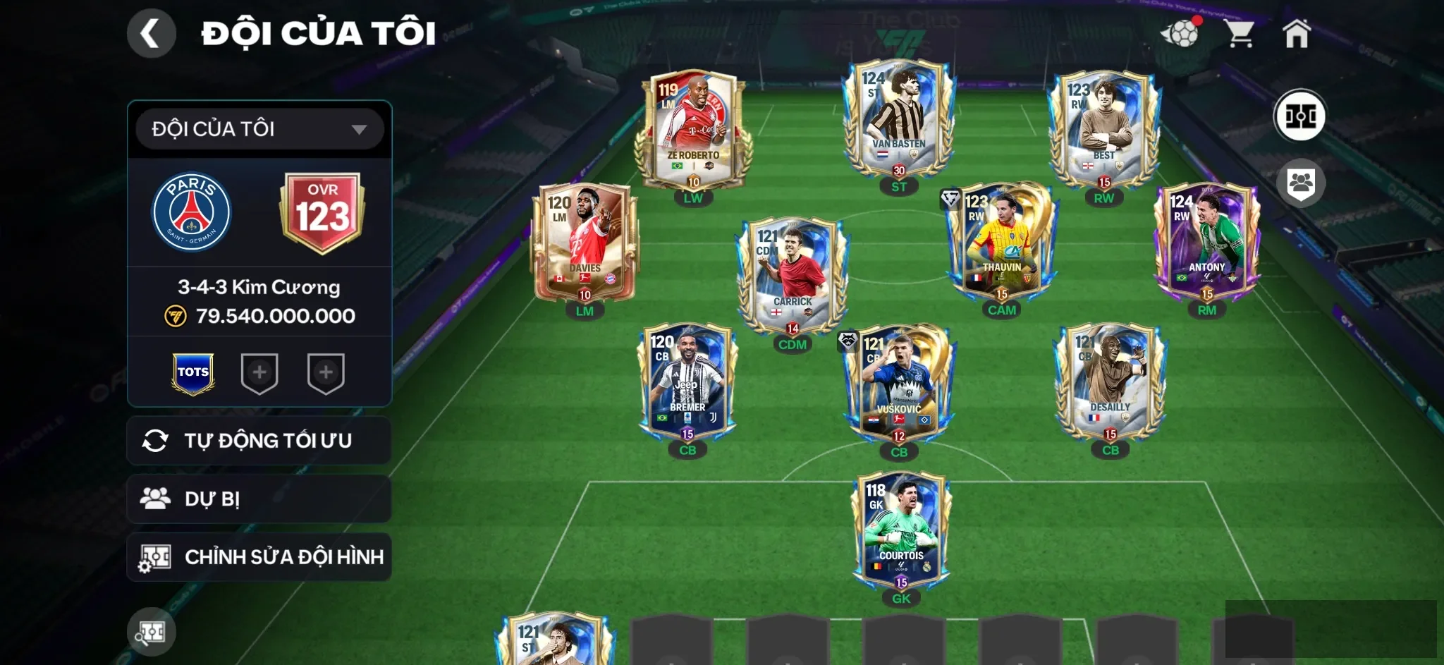 OVR 123,..Best + Van Best + Antony + Kovic + nhiều cầu thủ ngon cho ae đá…