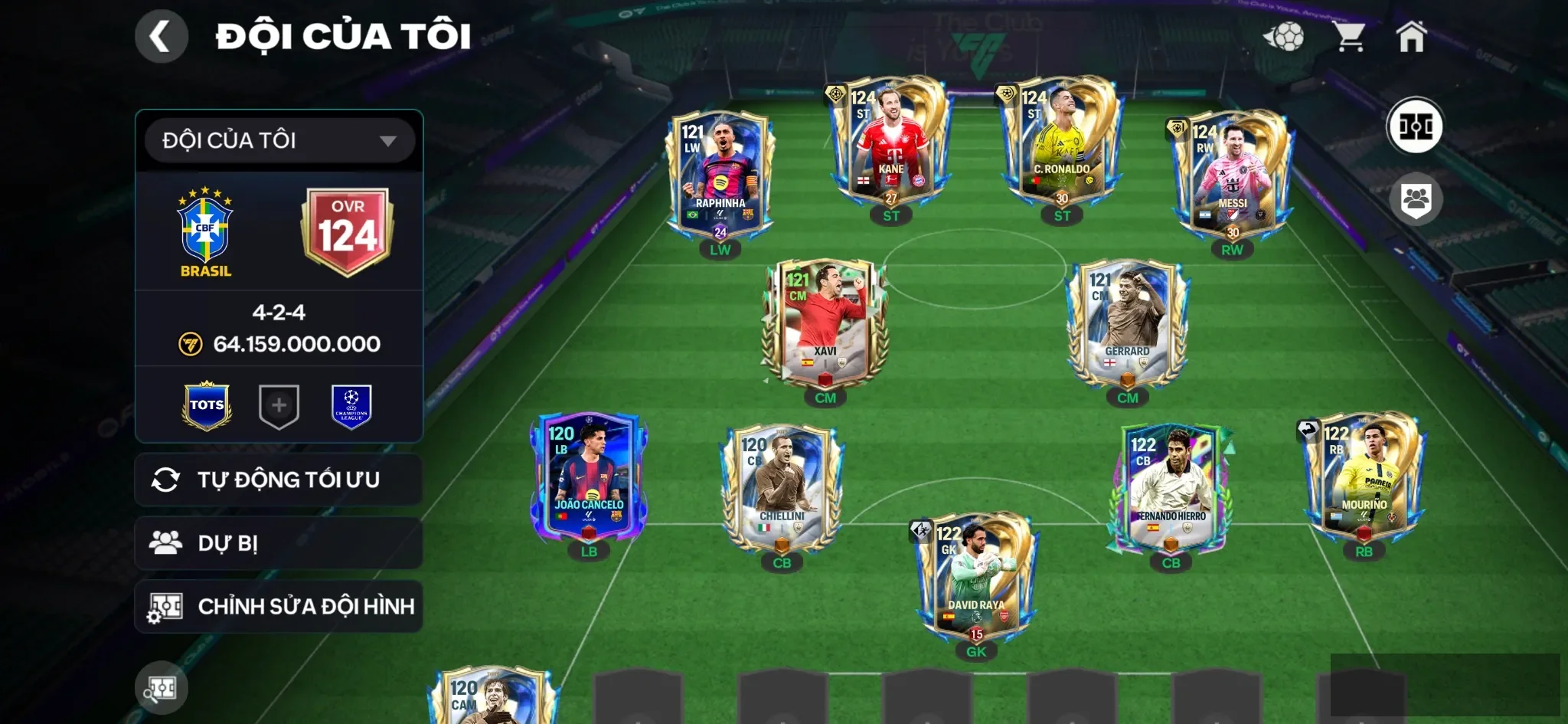 Ovr 124 Cr7 utot+ Messi utot+ Kane utot+2 cthu utot  , dư rất nhiều phôi cho ae up utot , 25k hp